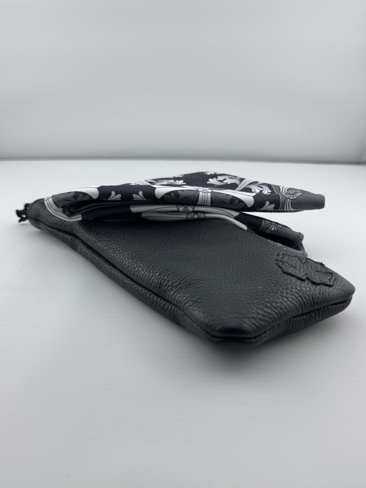 CHROME HEARTS ORALGAMI DOUBLE BRIDGE BLACK METAL SUNGLASSES (PRE-OWNED WITH CASE)
