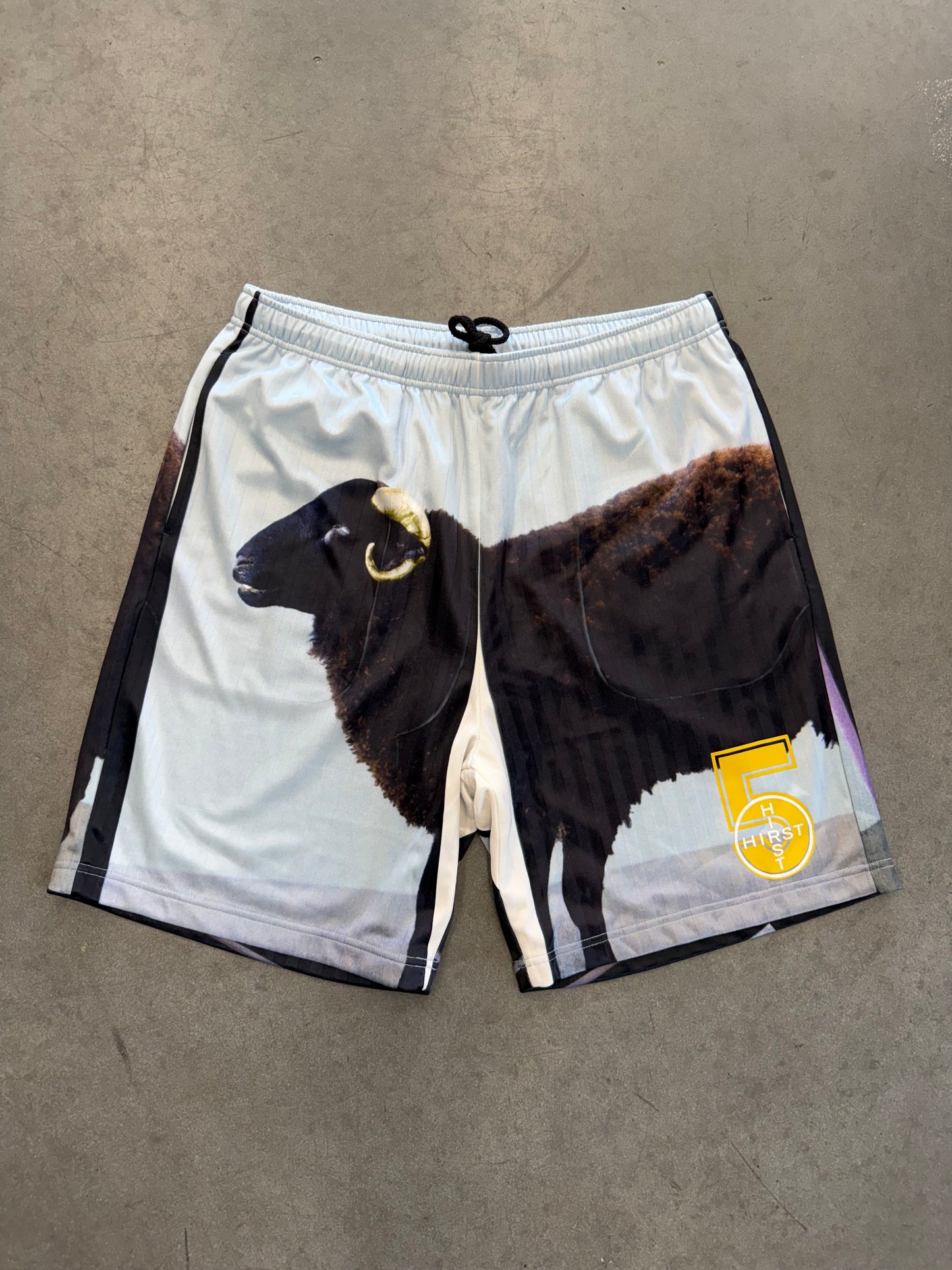 SS25 SUPREME DAMIEN HIRST RAM SOCCER SHORT - BLACK