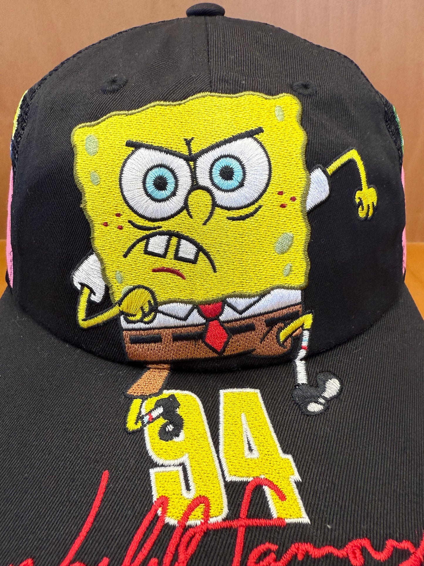 SS25 SUPREME SPONGEBOB JEFF HAMILTON MESH BACK TRUCKER HAT BLACK/PINK