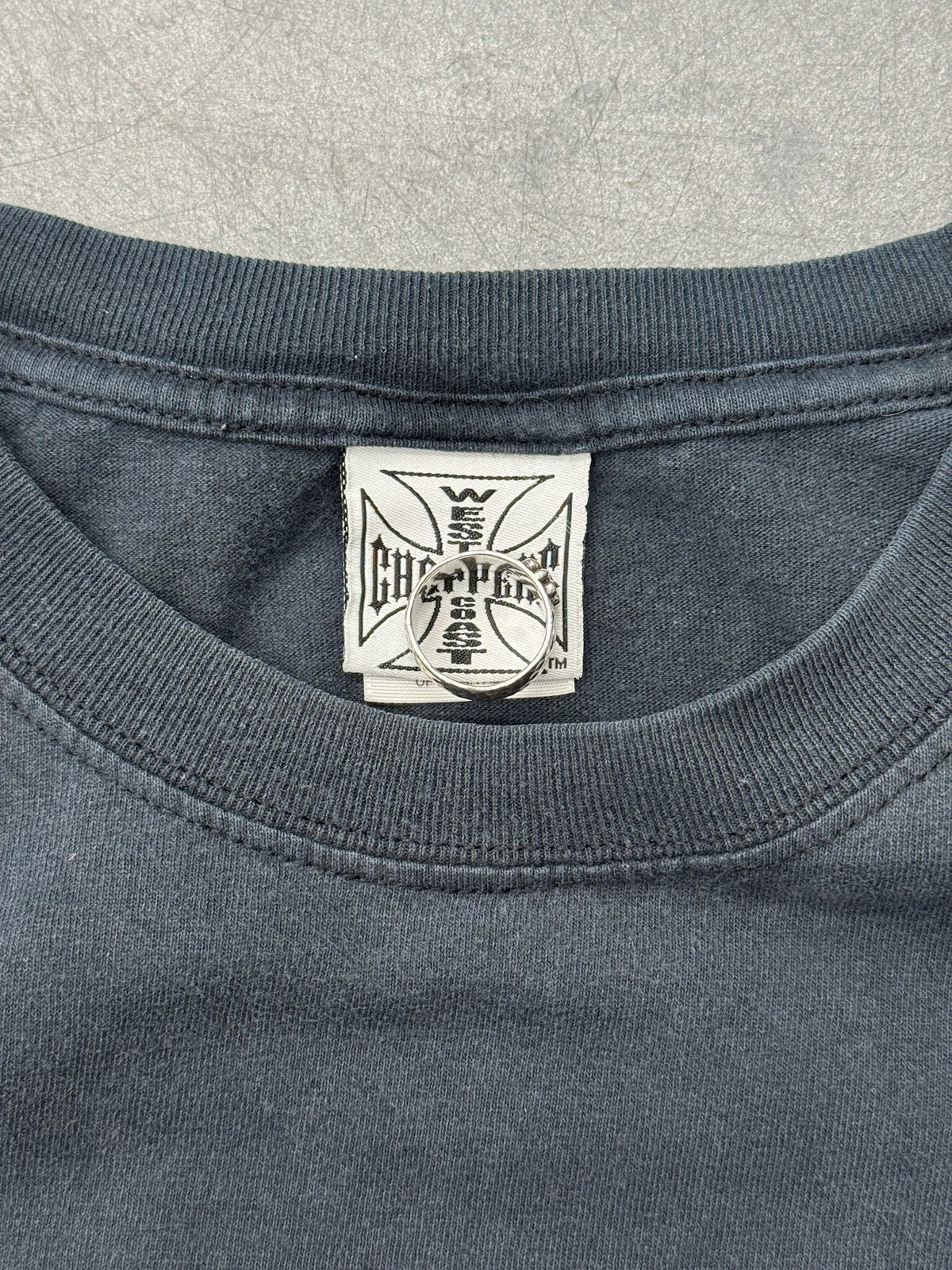 00'S WEST COAST CHOPPERS IRON CROSS LOGO LONG BEACH COFFIN TEE (WEST COAST CHOPPERS TAG)