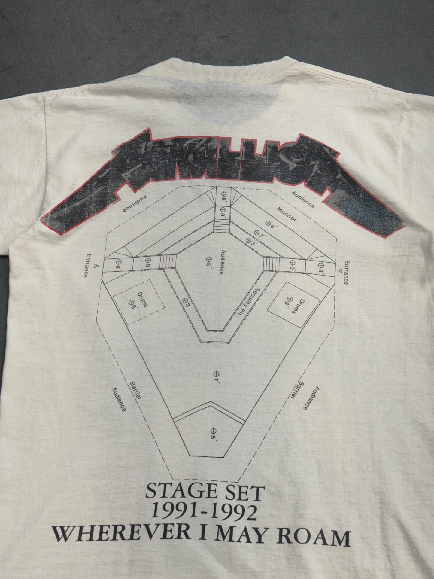 1991 METALLICA WHEREVER I MAY ROAM STAGE SET TEE (METALLICA TAG)