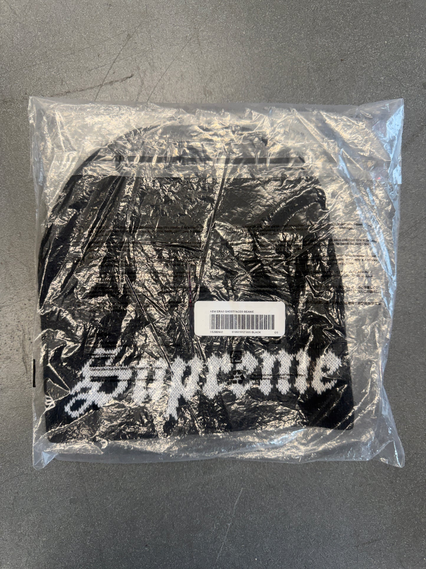 SS26 SUPREME NEW ERA GHOSTFACE BEANIE - BLACK
