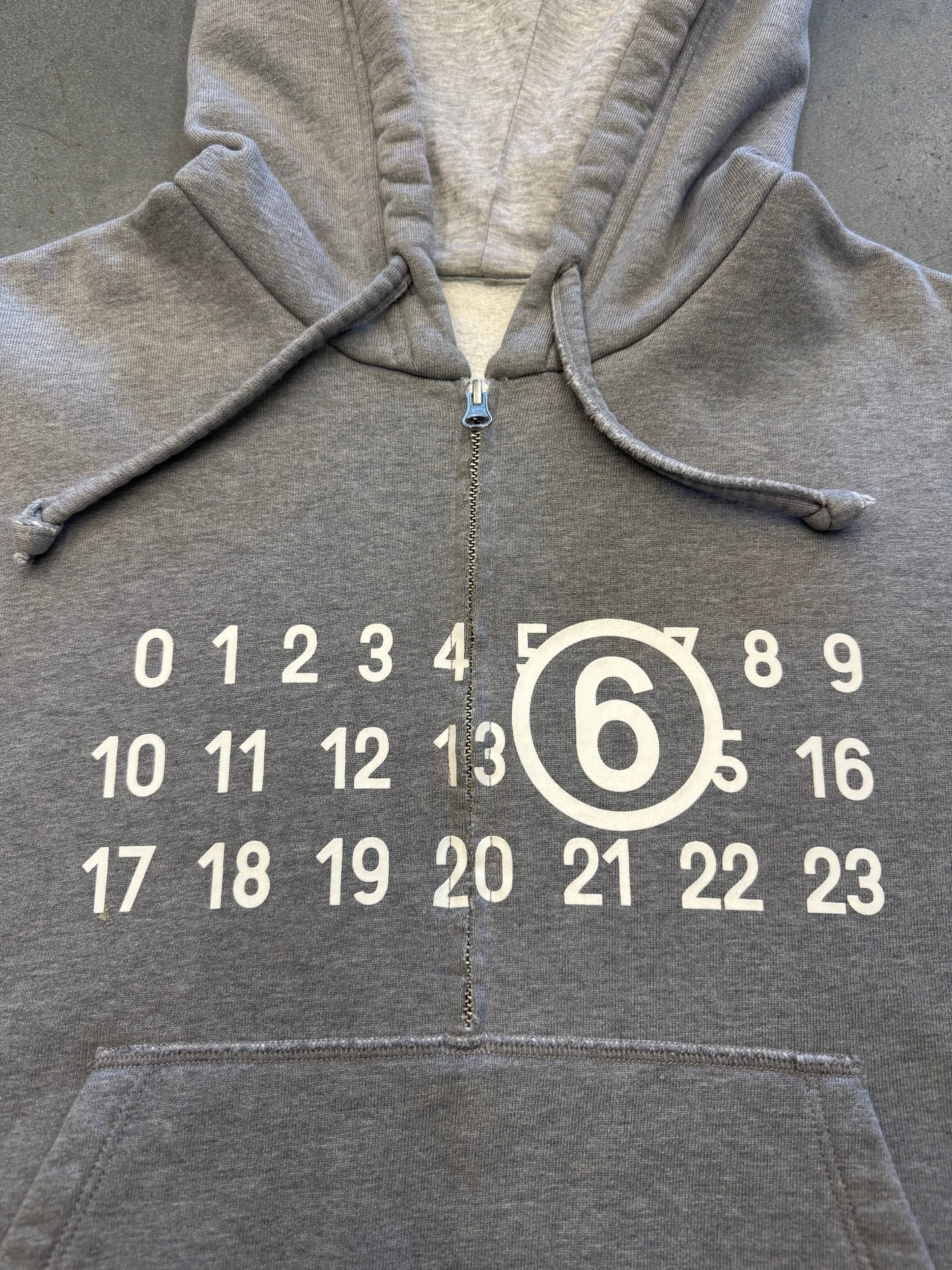 MM6 MAISON MARGIELA HALF-ZIP HOODIE - GREY (SMALL)