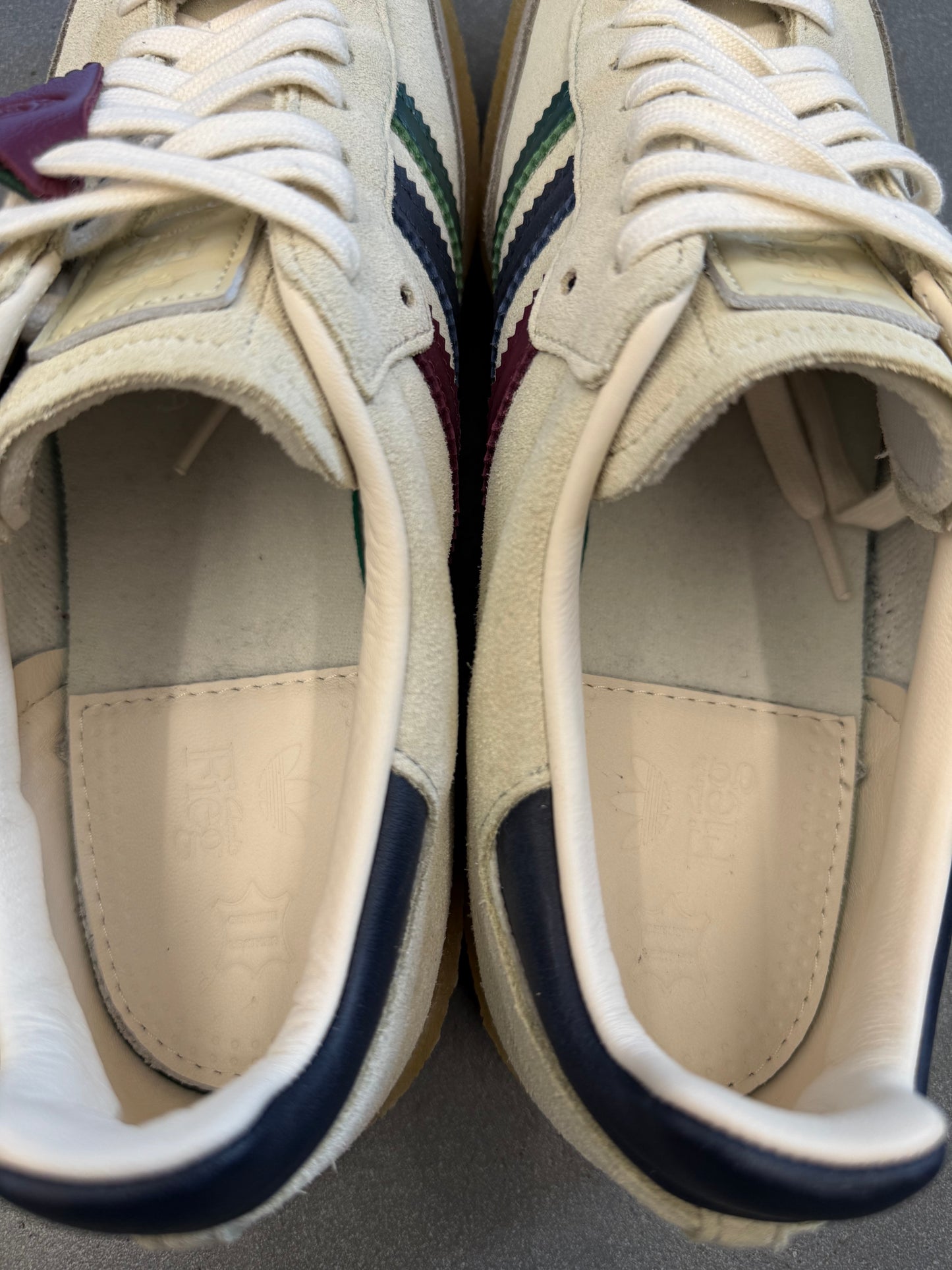 2023 SIZE 11 ADIDAS CLARKS 8TH STREET SAMBA BY RONNIE FIEG KITHMAS WHITE MULTI (PRE-OWNED NO BOX)