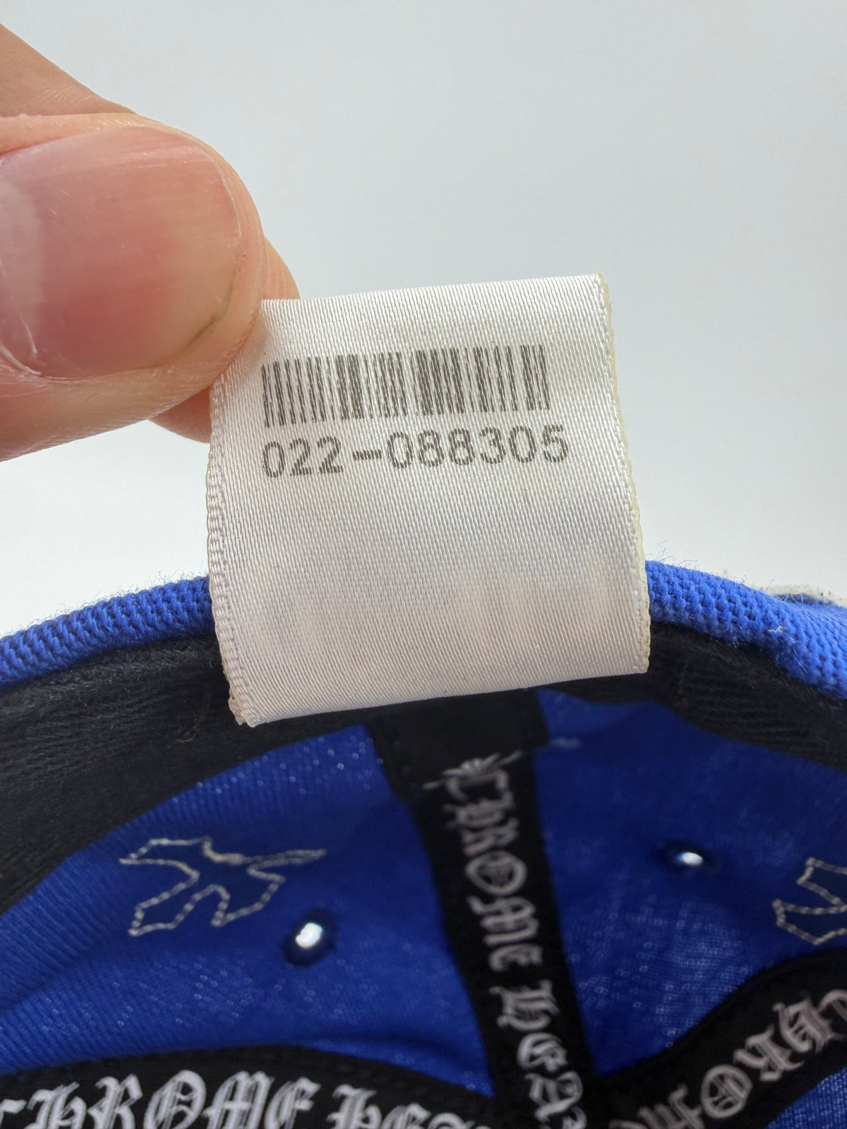 CHROME HEARTS CEMETERY CROSS-PATCH BASEBALL CAP - BLUE/WHITE
