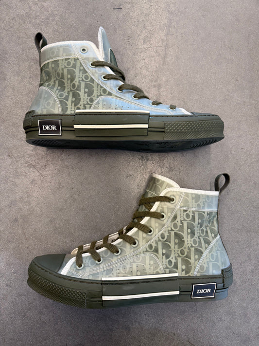 DIOR SIZE 44 B23 HIGH TOP DARK OLIVE SNEAKER (PRE-OWNED NO BOX)
