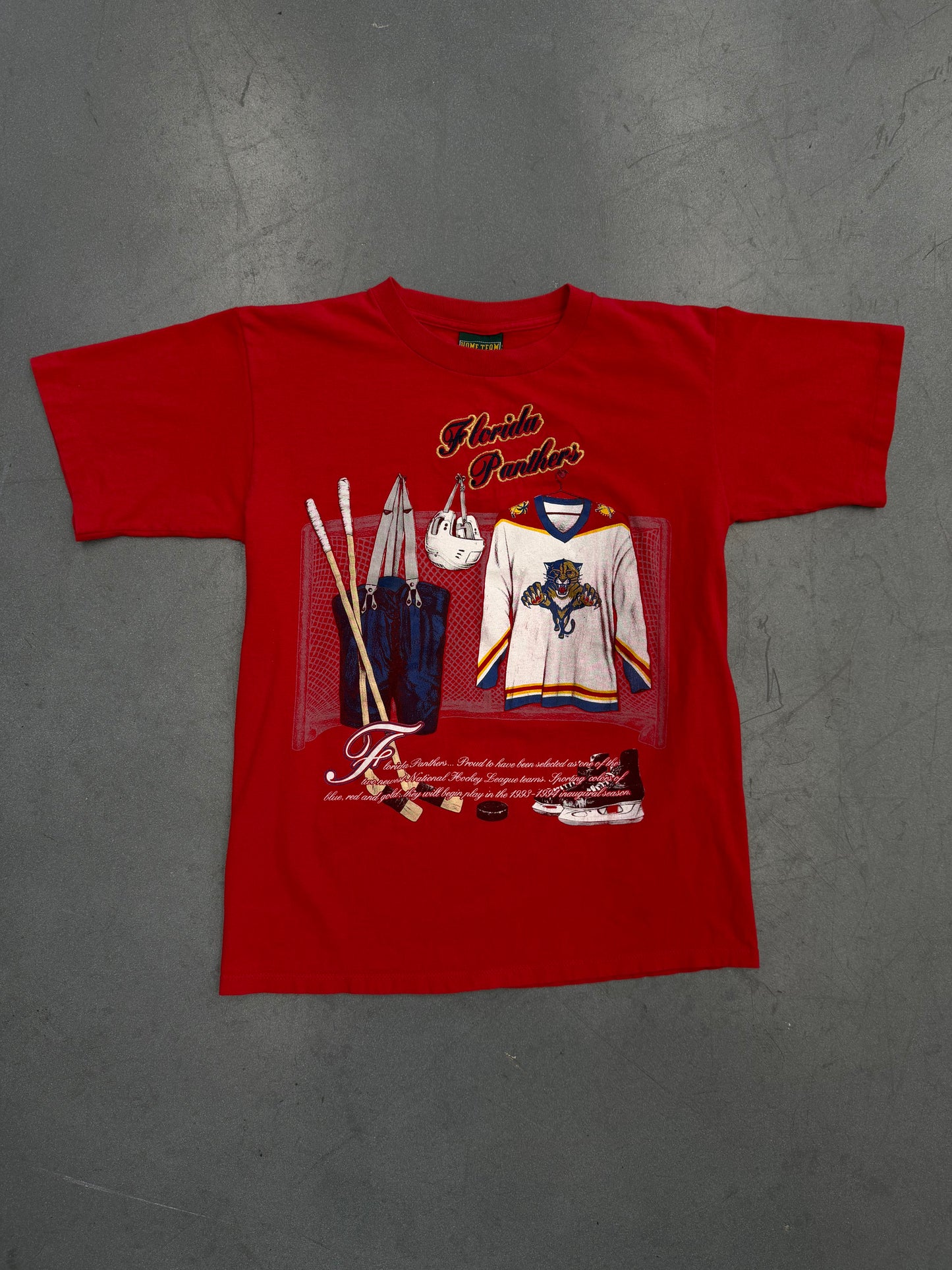 1993 - 1994 INAUGURAL FLORIDA PANTHERS EMBROIDERED LOCKER ROOM TEE (HOME TEAM ADVANTAGE TAG)