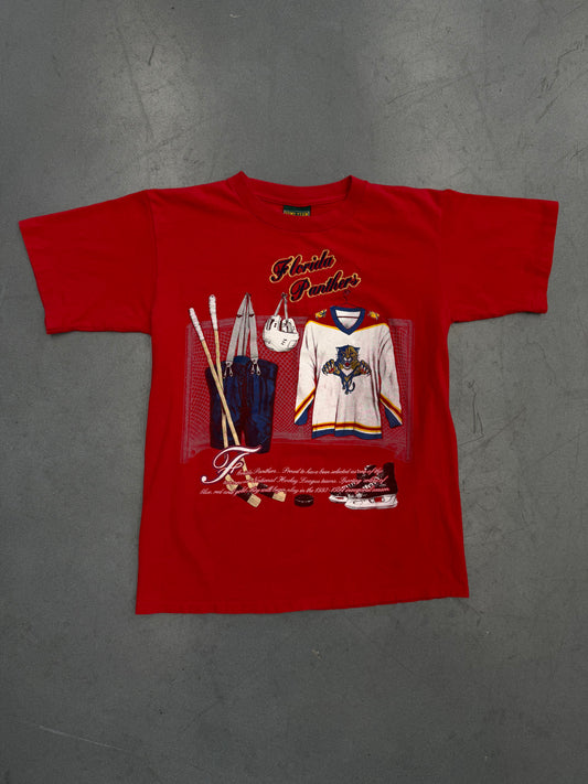 1993 - 1994 INAUGURAL FLORIDA PANTHERS EMBROIDERED LOCKER ROOM TEE (HOME TEAM ADVANTAGE TAG)