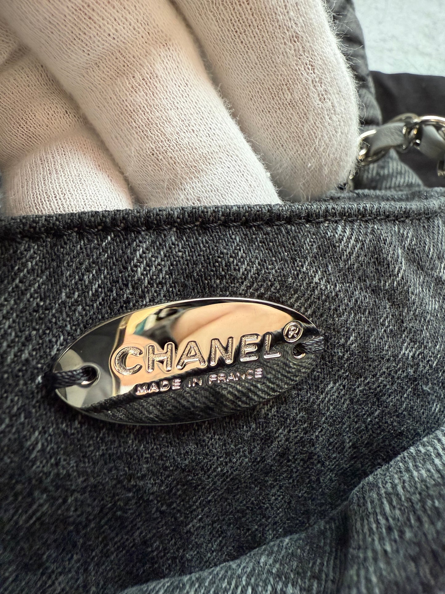 CHANEL DENIMPRESSIONS SMALL FLAP BAG - BLACK (NEW WITH DUSTBAG) (TANIA)