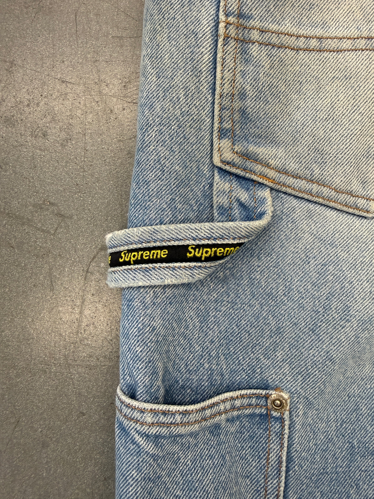 SS23 SUPREME DOUBLE KNEE PAINTER PANT - WASHED BLUE