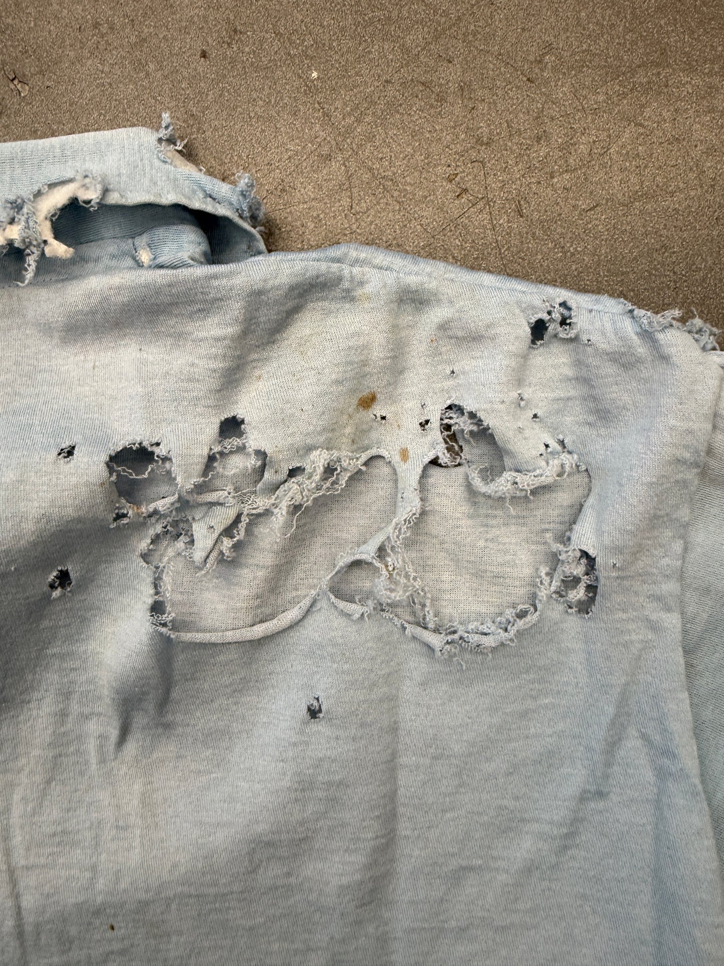 80S DISTRESSED BLANK POLO SHIRT (RENELLE TAG)