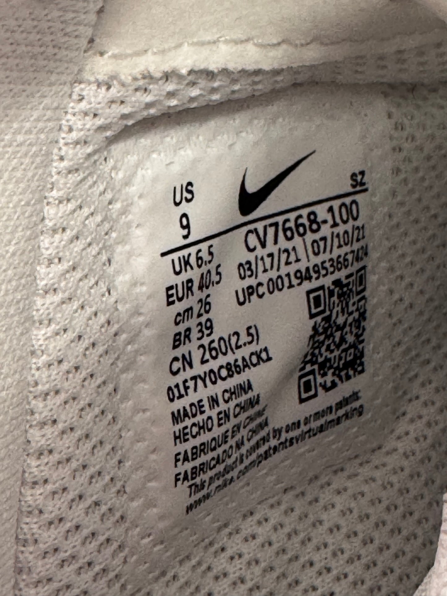 SIZE 9W NIKE AIR FORCE 1 LOW SWARVOSKI RETROFLECTIVE CRYSTAL WHITE (2021) (NEW WITH BOX) (CC)