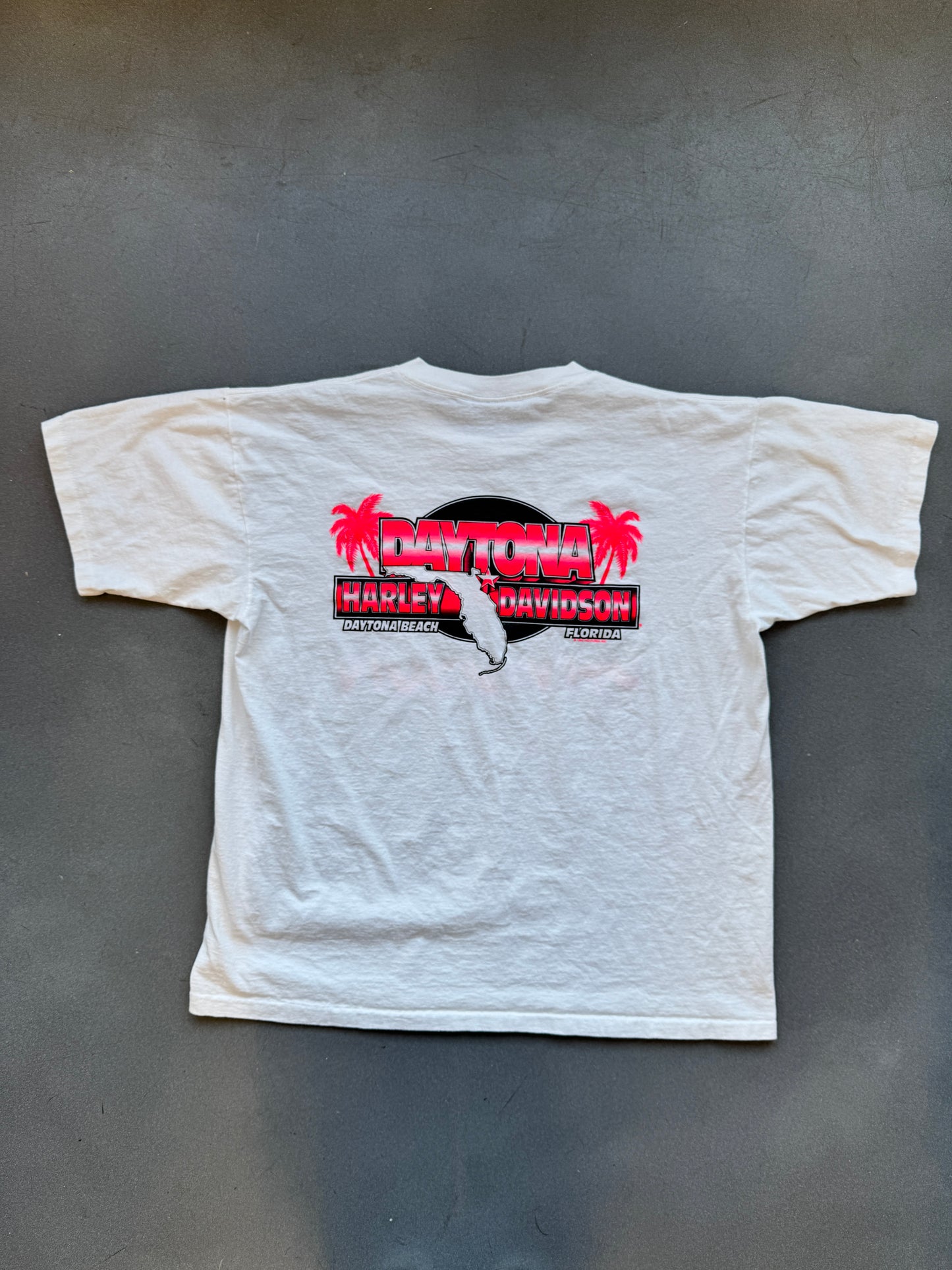 1994 HARLEY-DAVIDSON FLAMING SPELLOUT LOGO DAYTONA BEACH, FLORIDA TEE