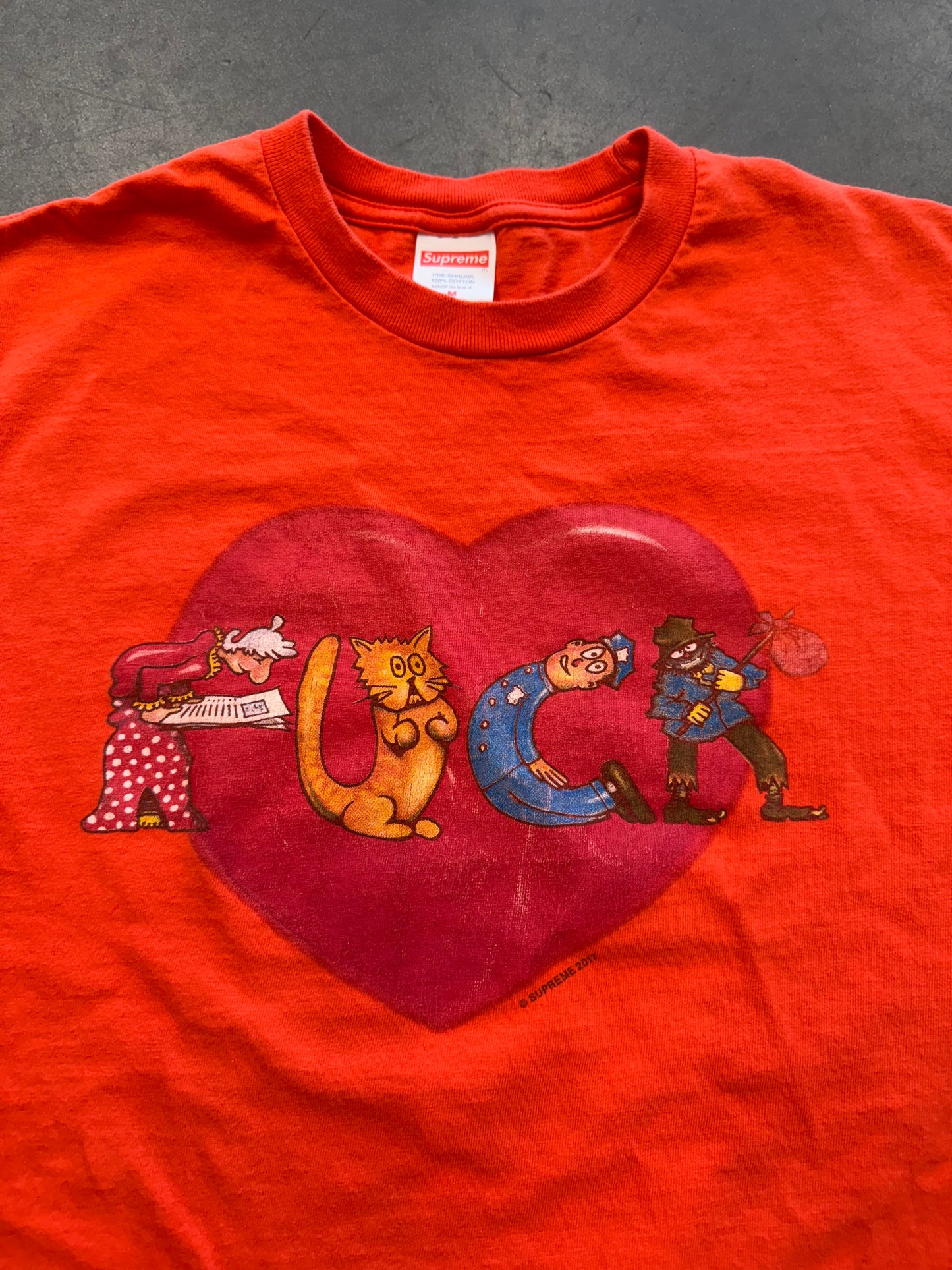 FW17 SUPREME FUCK LOVE TEE - ORANGE