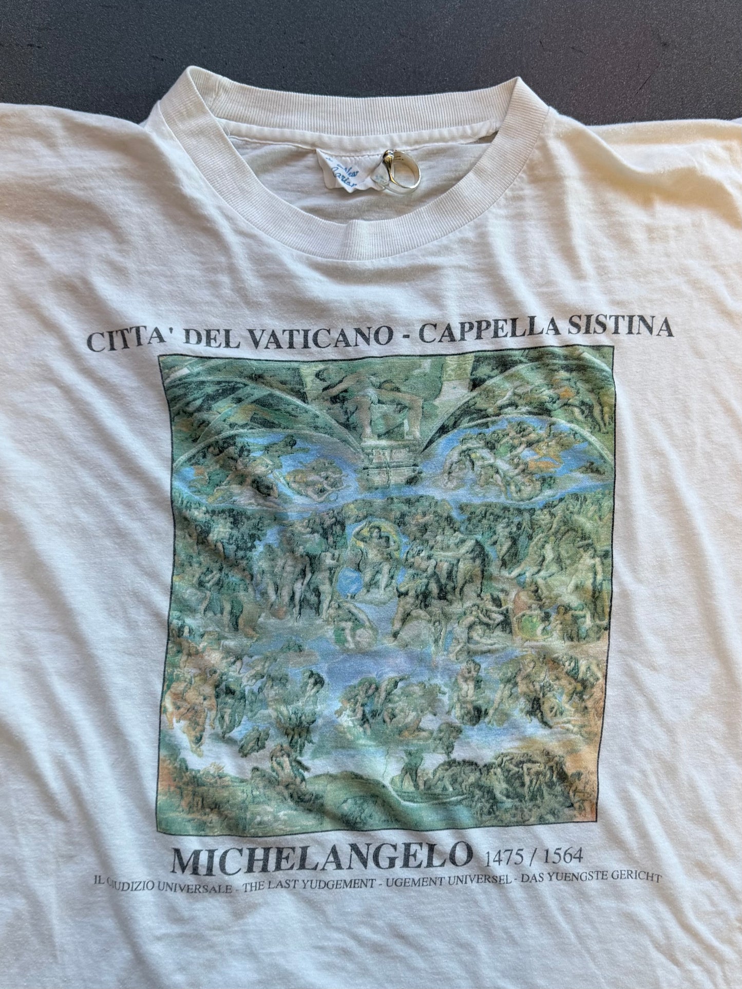 90S MICHELANGELO 1475-1564 "CAPPELLA SISTINA" ART TEE (NEW CARISMA TAG)