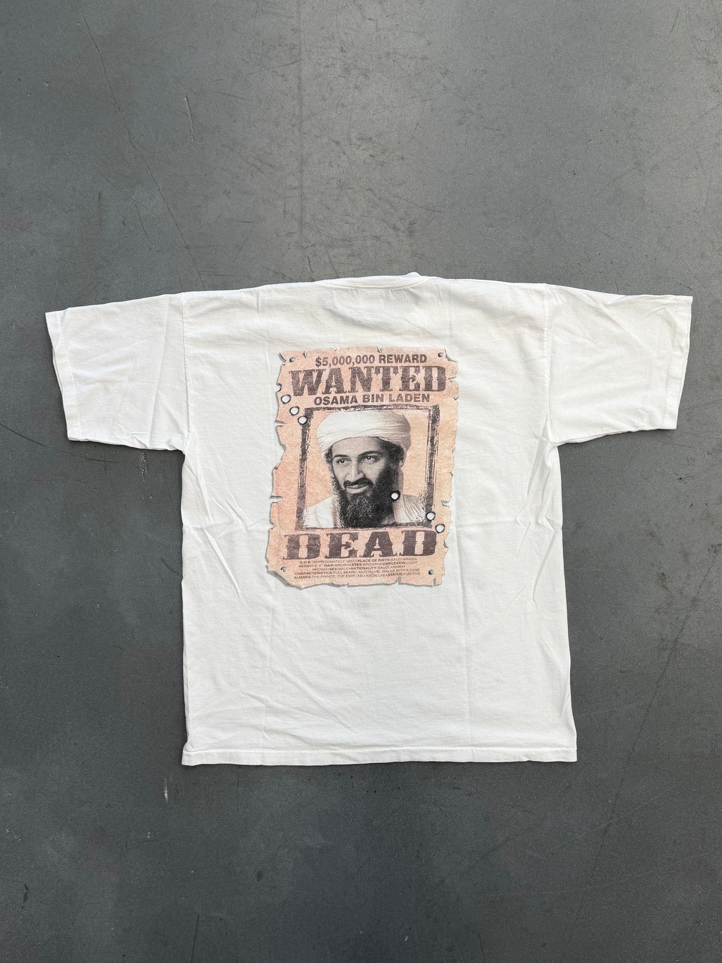 OSAMA BIN LADEN WANTED DEAD OR ALIVE TEE (ALL SPORT TAG)