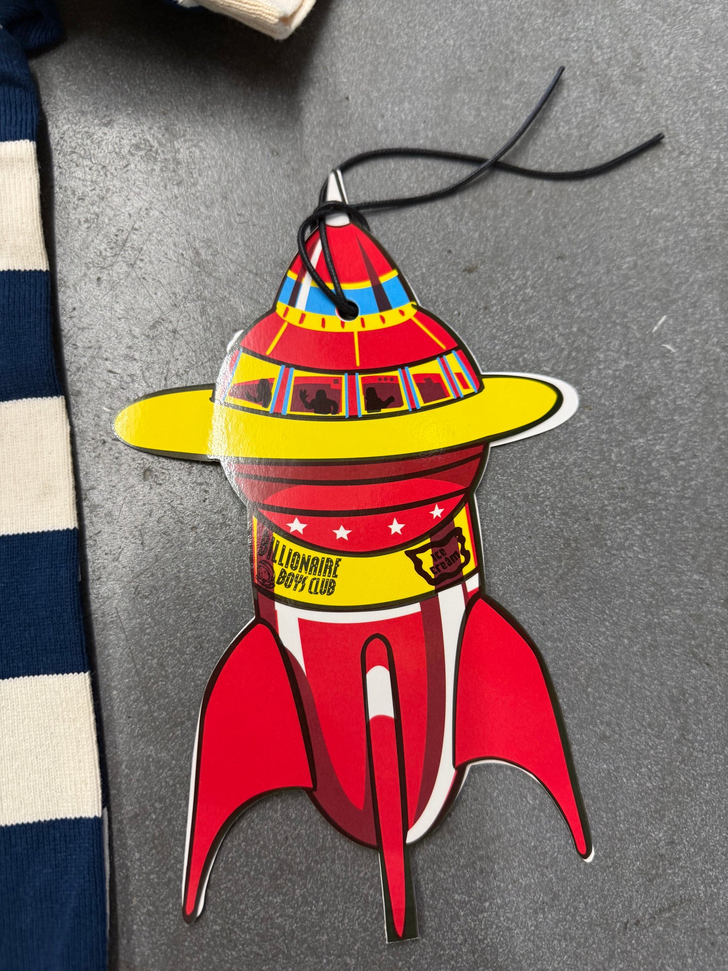 SEASON 10 BILLIONAIRE BOYS CLUB BBC AIRPLANE STRIPED POLO SHIRT (L) (NEW WITH TAG & BAG)