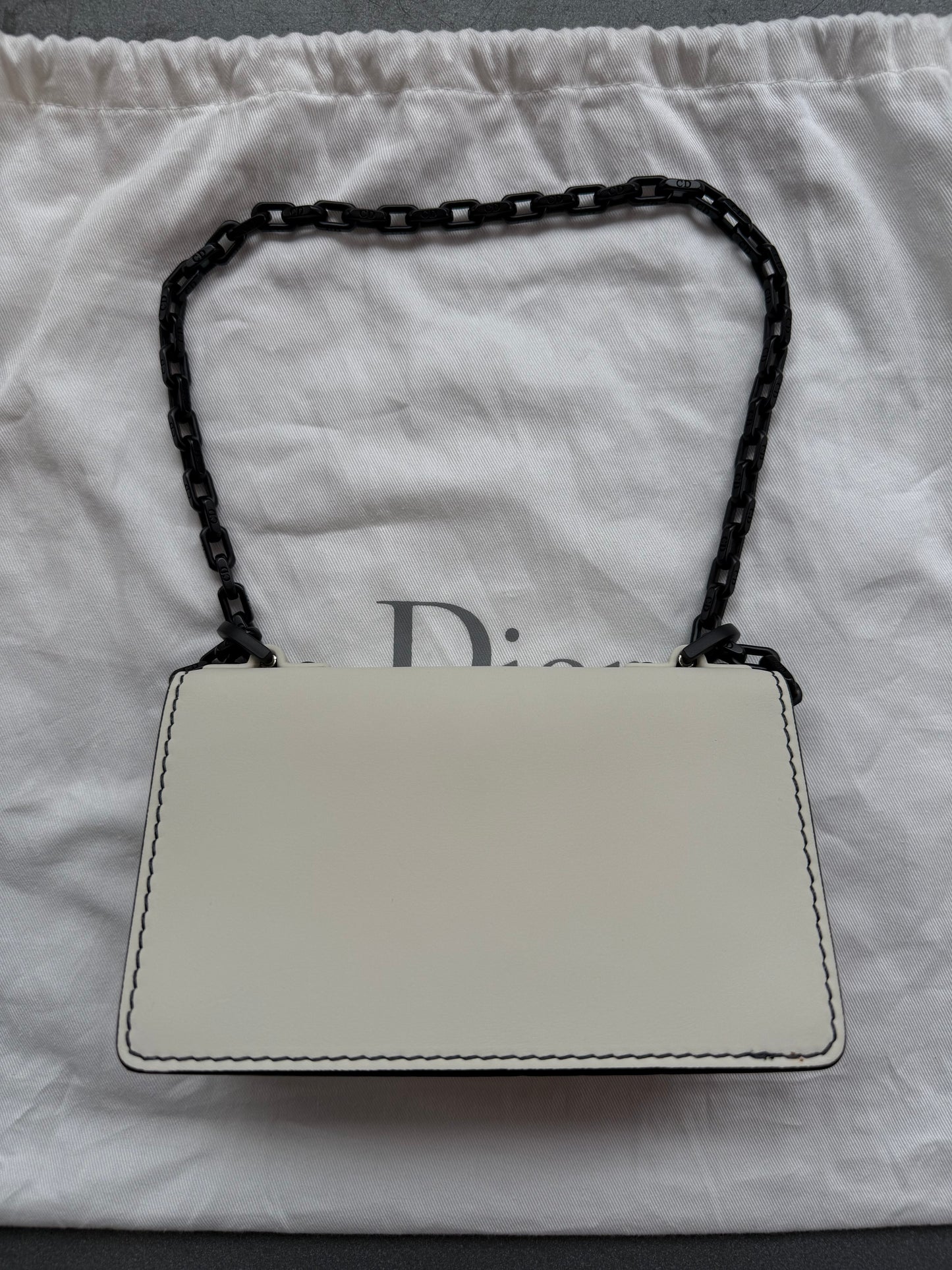 CHRISTIAN DIOR MINI J'ADIOR CHAIN HANDBAG - WHITE (PRE-OWNED WITH DUSTBAG) (TANIA)
