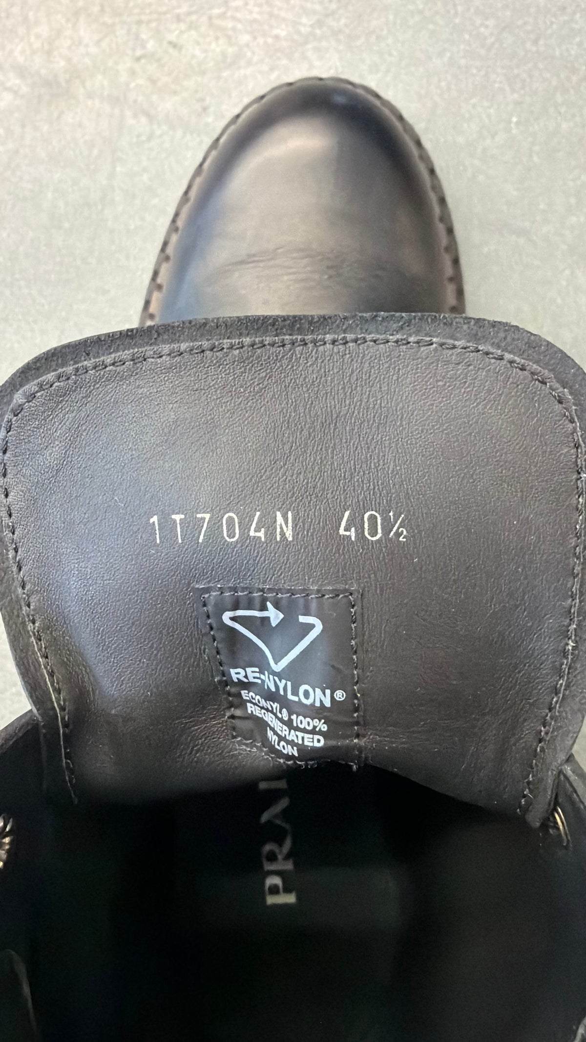 PRADA BLACK LEATHER WORK BOOTS