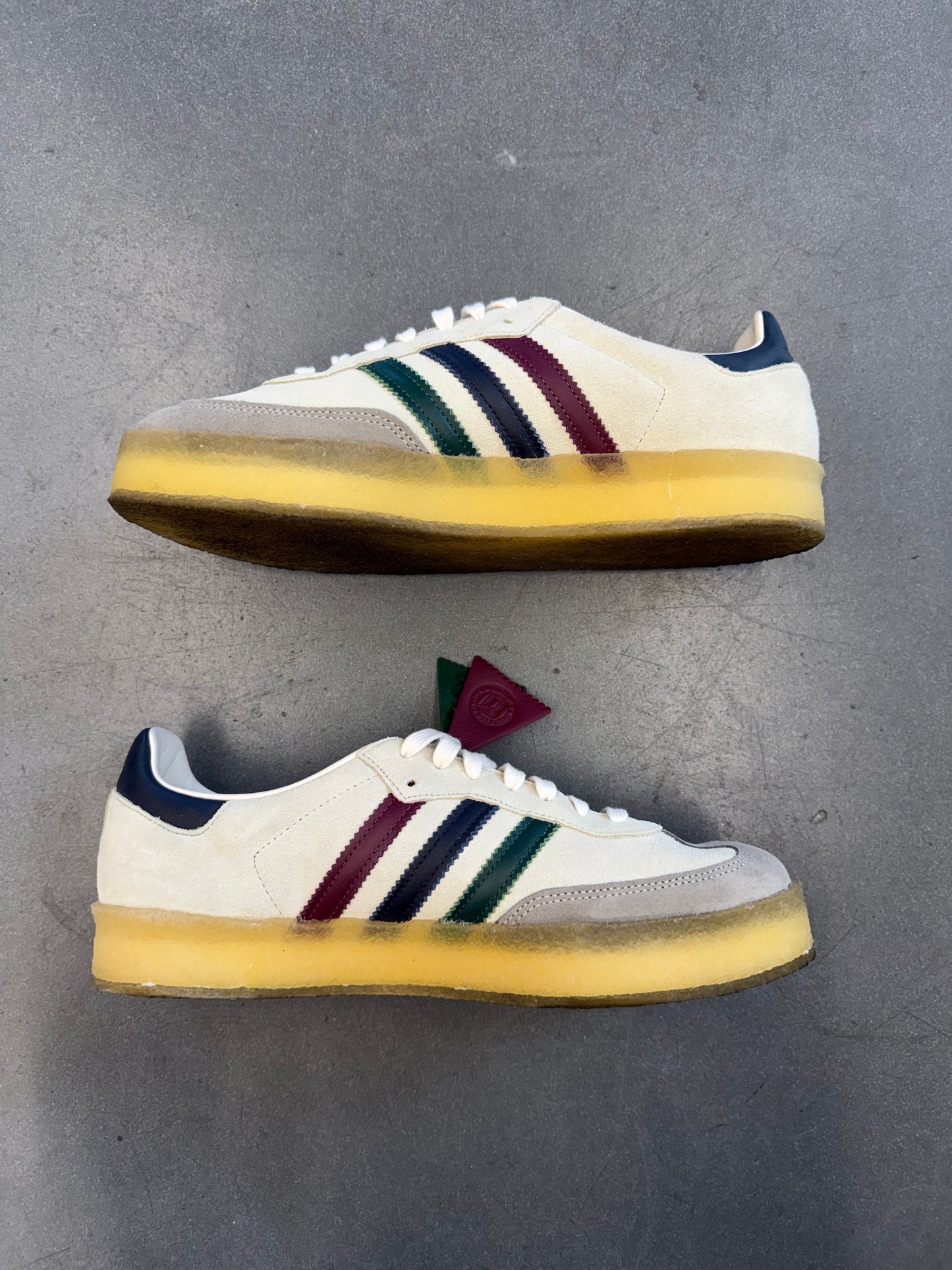 2023 SIZE 11 ADIDAS CLARKS 8TH STREET SAMBA BY RONNIE FIEG KITHMAS WHITE MULTI (PRE-OWNED NO BOX)