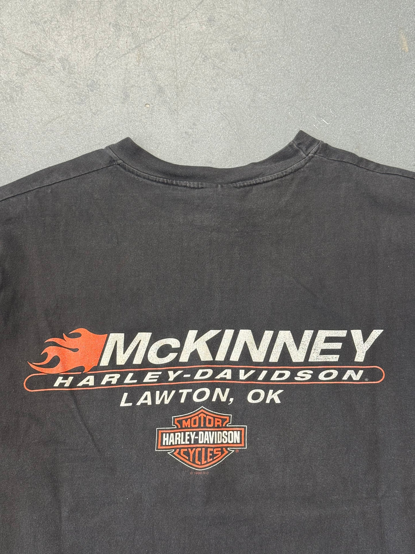 1998 HARLEY-DAVIDSON EAGLE FLAME MCKINNEY LAWTON, OK LONGSLEEVE TEE (HARLEY-DAVIDSON TAG)