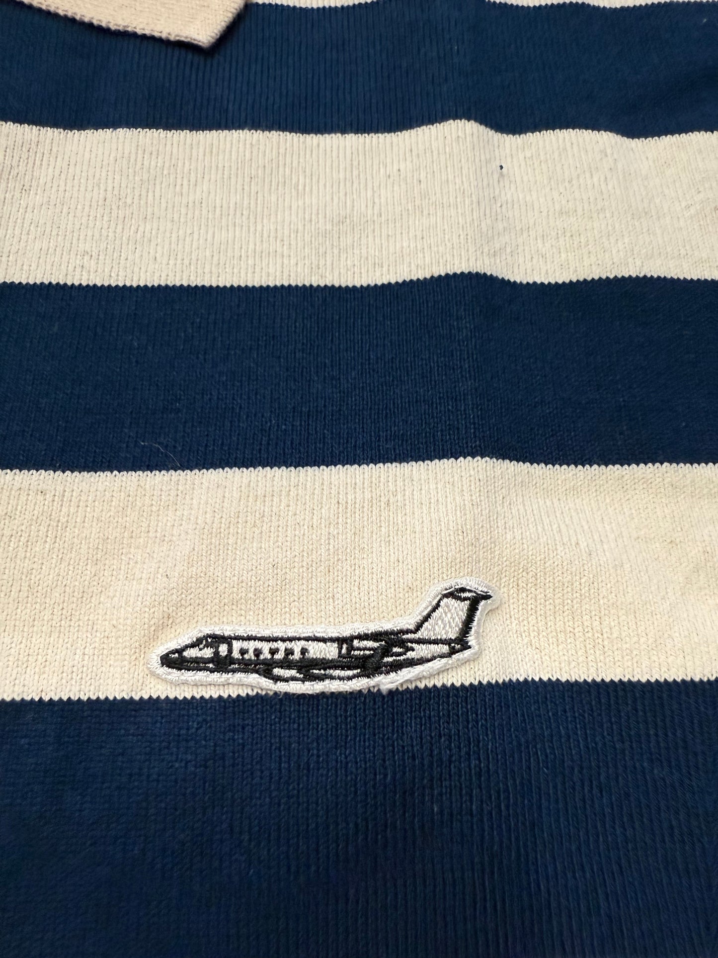 SEASON 10 BILLIONAIRE BOYS CLUB BBC AIRPLANE STRIPED POLO SHIRT (L) (NEW WITH TAG & BAG)