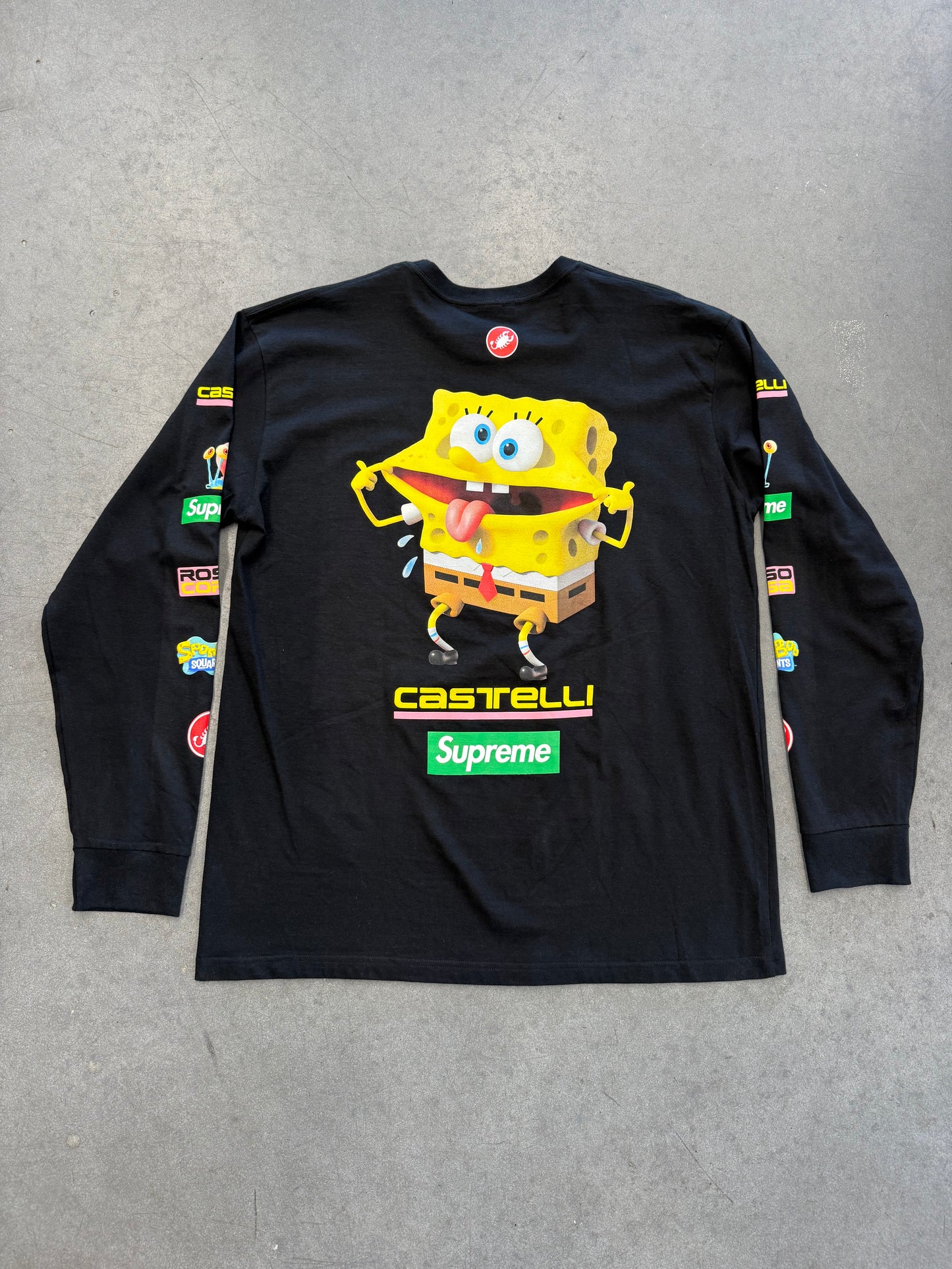 SS25 SUPREME SPONGEBOB CASTELLI RACING LONG SLEEVE TEE BLACK - XL
