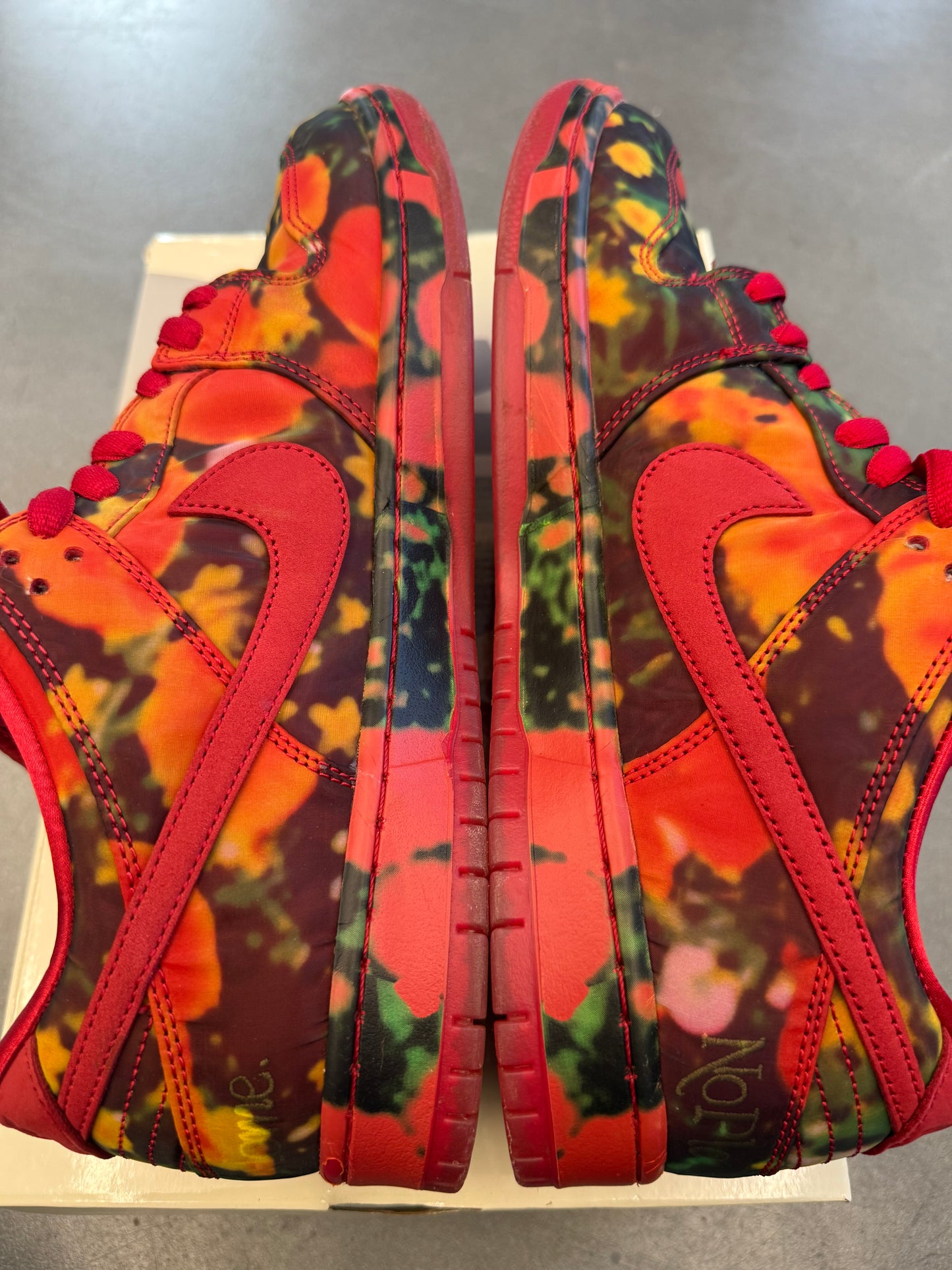 2024 SIZE 12 NIKE SB DUNK LOW THE WIZARD OF OZ POPPY FIELD (PRE-OWNED WITH BOX)