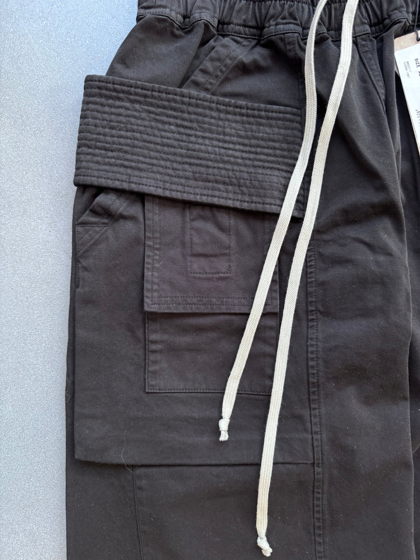RICK OWENS DRKSHDW CREATCH WIDE CARGO DRAWSTRING PANTS - BLACK (XS) (NEW WITH TOTE)