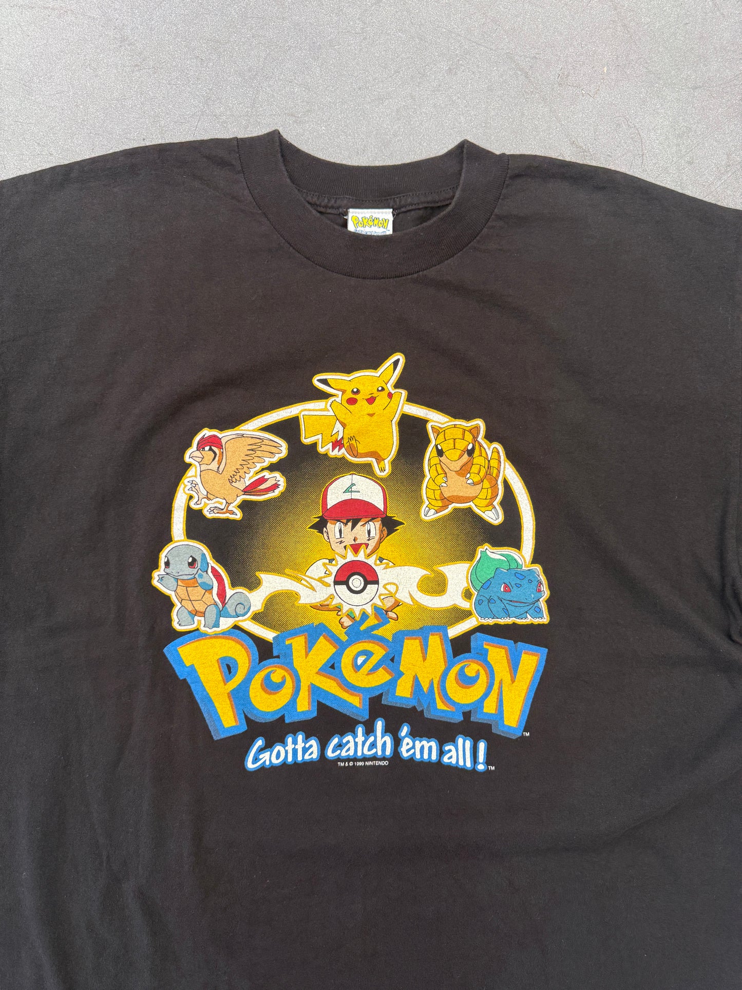 1999 POKEMON "GOTTA CATCH 'EM ALL!" ASH POKEBALL TEE (POKEMON TAG) (NWT)