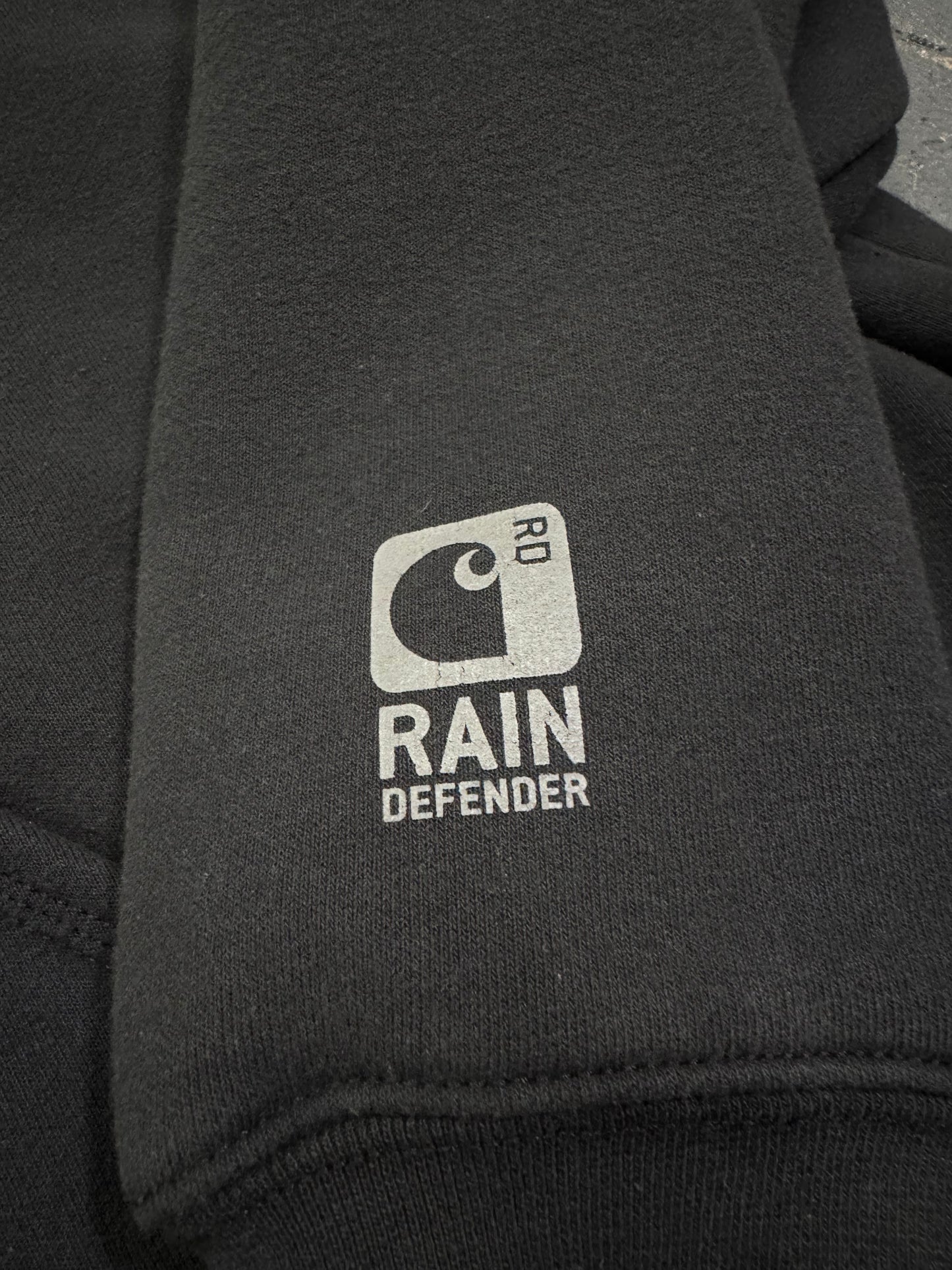 * VINTAGE CARHARTT ZIP-UP HOODIE RAIN DEFENDER BLACK (MADE IN MEXICO) (2XL)