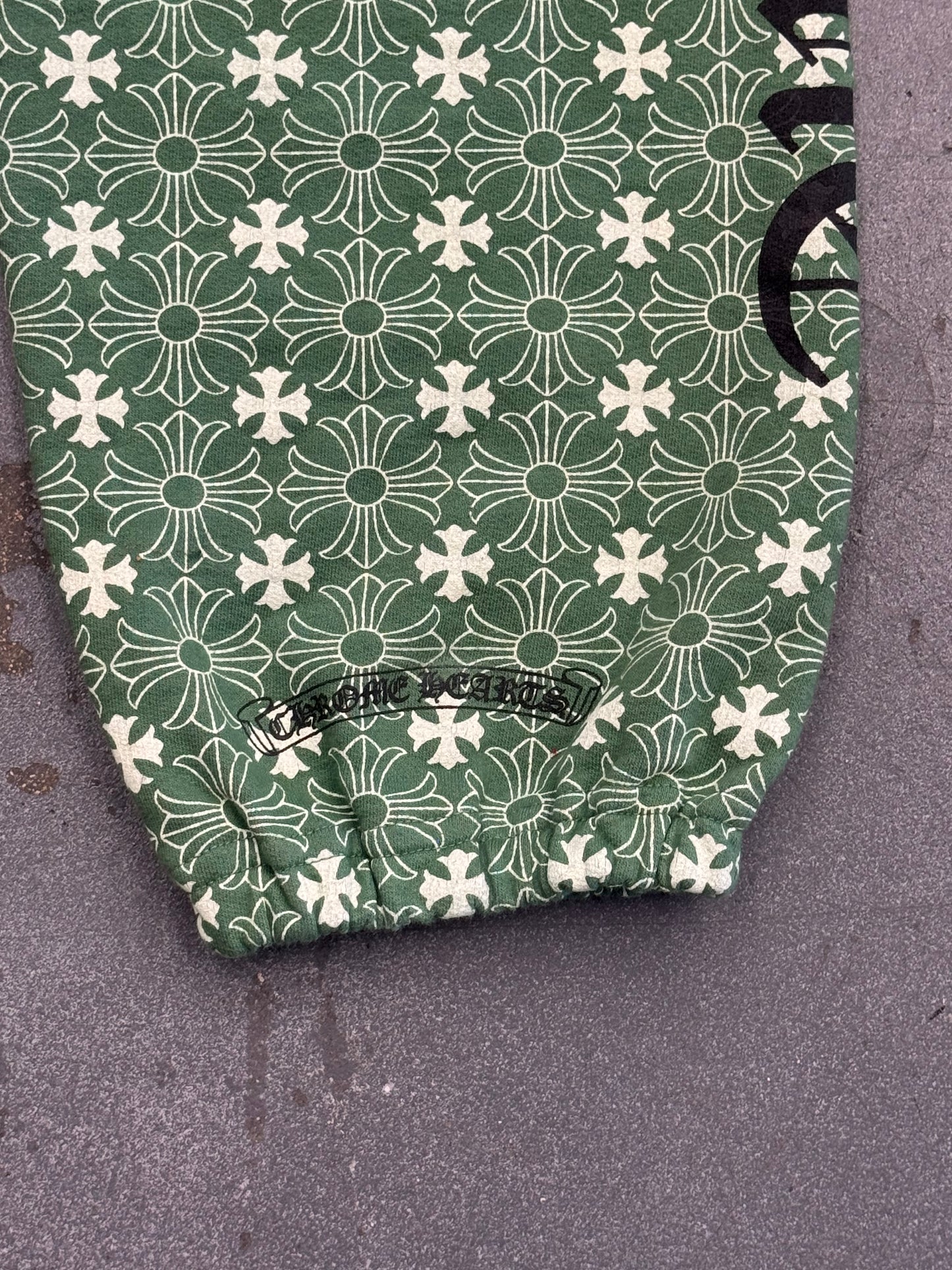 CHROME HEARTS PLUS CROSS MONOGRAM SWEATPANT - GREEN