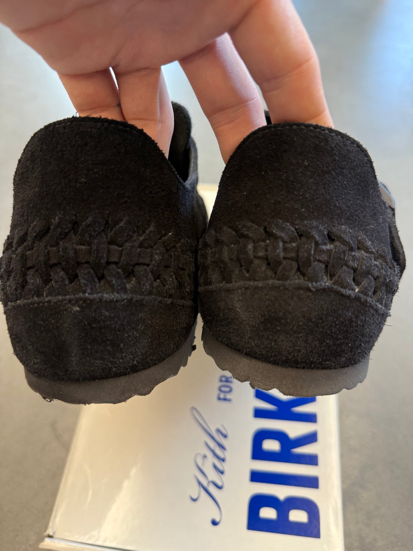 2023 SIZE 42 KITH BIRKENSTOCK LONDON BRAIDED - BLACK (PRE-OWNED WITH BOX)