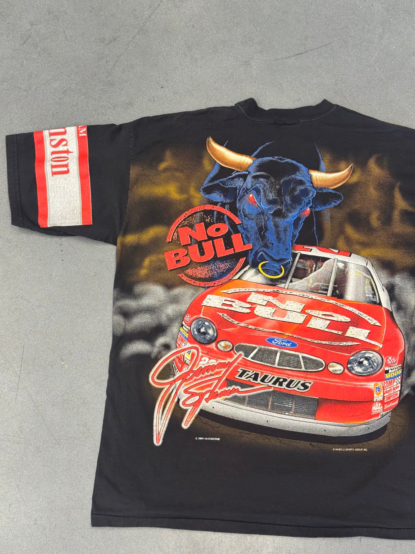1998 NASCAR JIMMY SPENCER "NO BULL" AOP TEE (CHASE TAG)