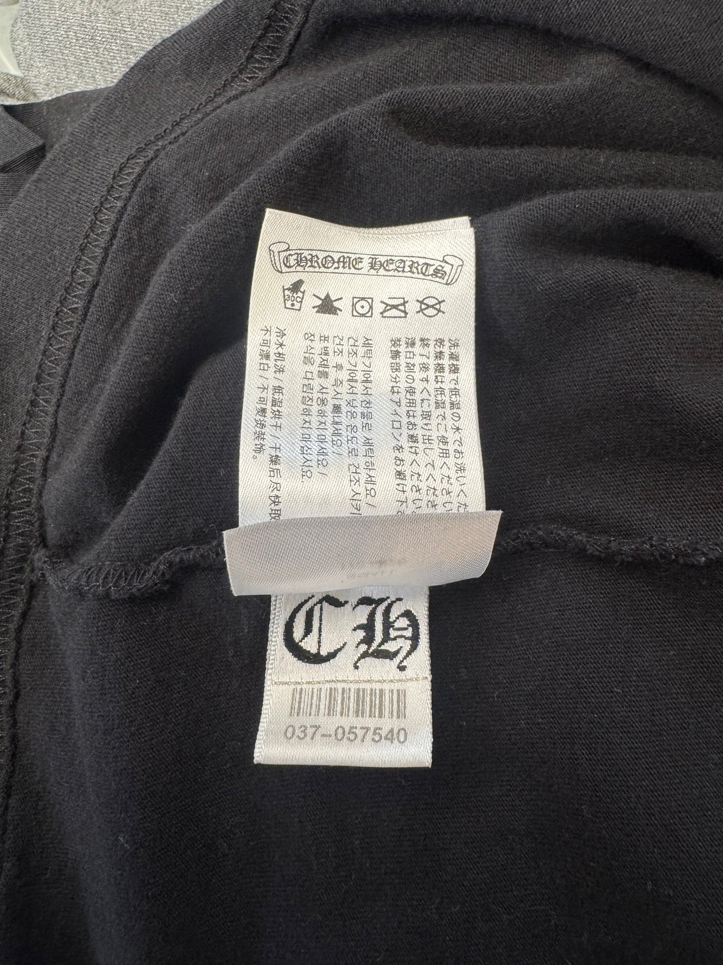 CHROME HEARTS FOTI PINK HARRIS TEETER LS TEE - BLACK (S)