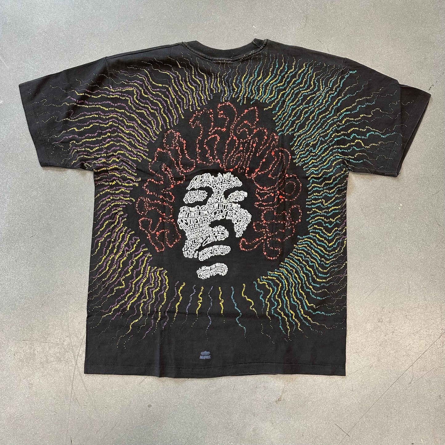 JIMI HENDRIX WORDS AOP TEE (HANES ULTRAWEIGHT TAG)