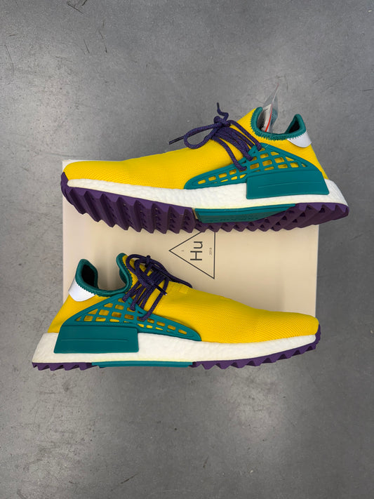 SIZE 11.5 ADIDAS NMD HUMAN RACE PHARRELL YELLOW (F&F) (BRAND NEW WITH BOX)