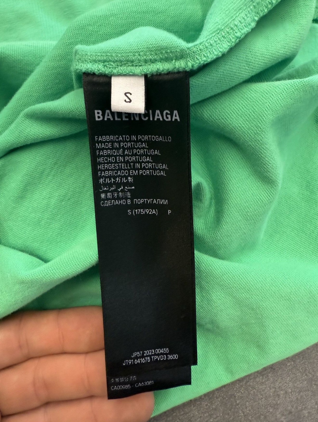BALENCIAGA POLITICAL CAMPAIGN EMBROIDERED TEE EMERALD GREEN SMALL NWT