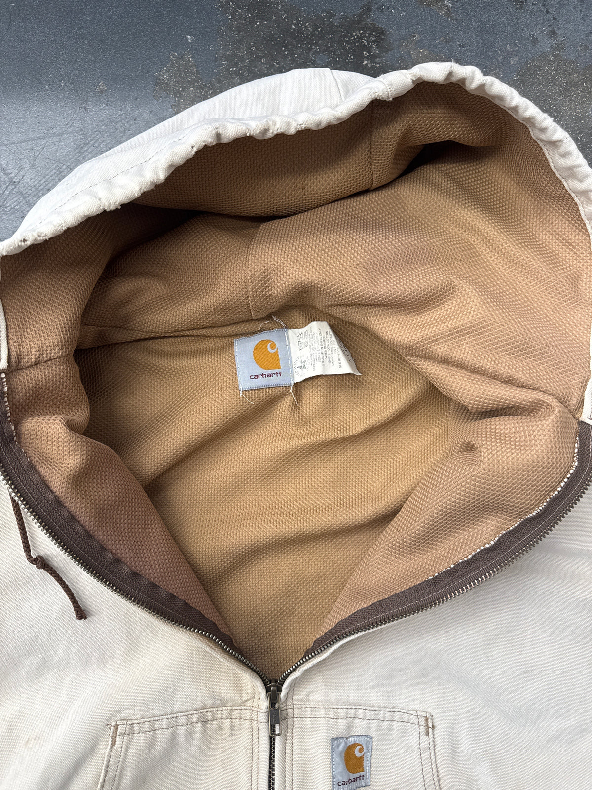 80S CARHARTT WAFFLE-LINED ZIP-UP WORK JACKET (JR106)