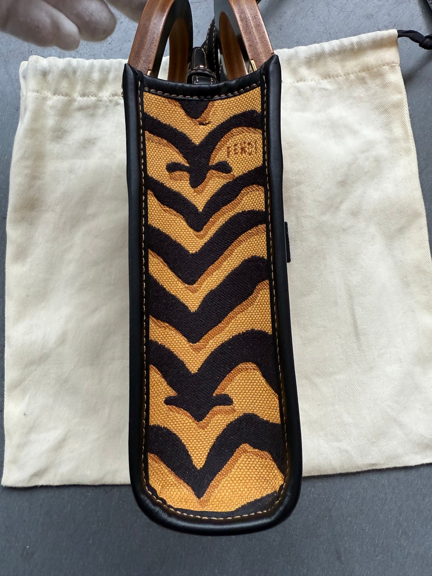 FENDI MINI SUNSHINE SHOPPER TOTE - TIGER (NEW WITH DUSTBAG) (TANIA)