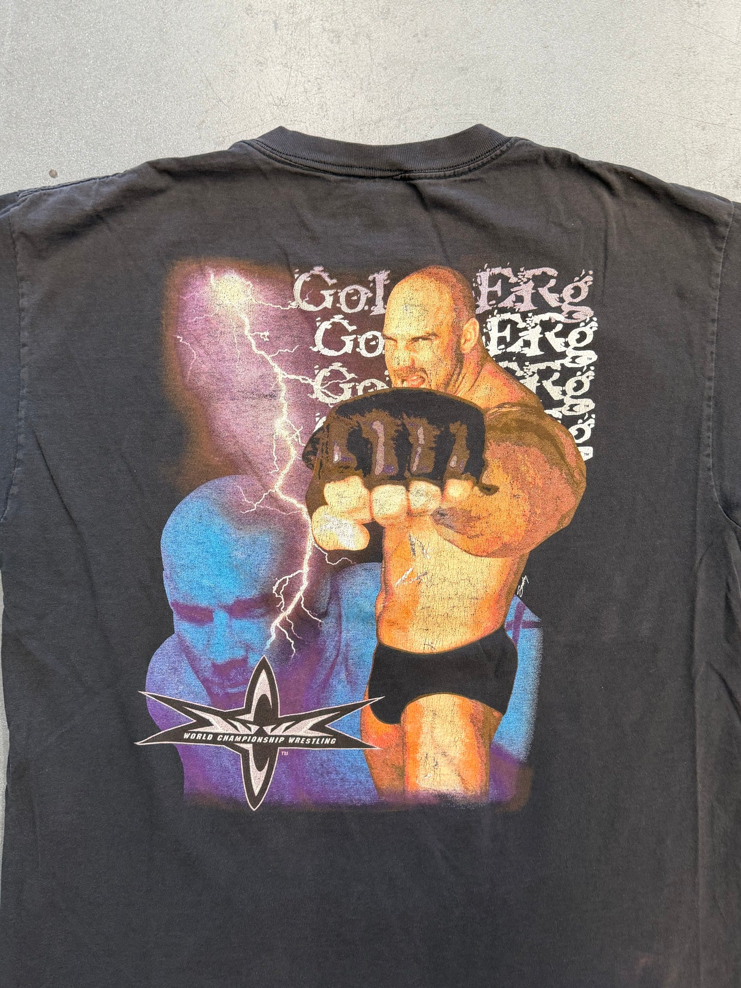 1999 WCW GOLDBERG THE STORM HAS ARRIVED TEE (DELTA TAG)