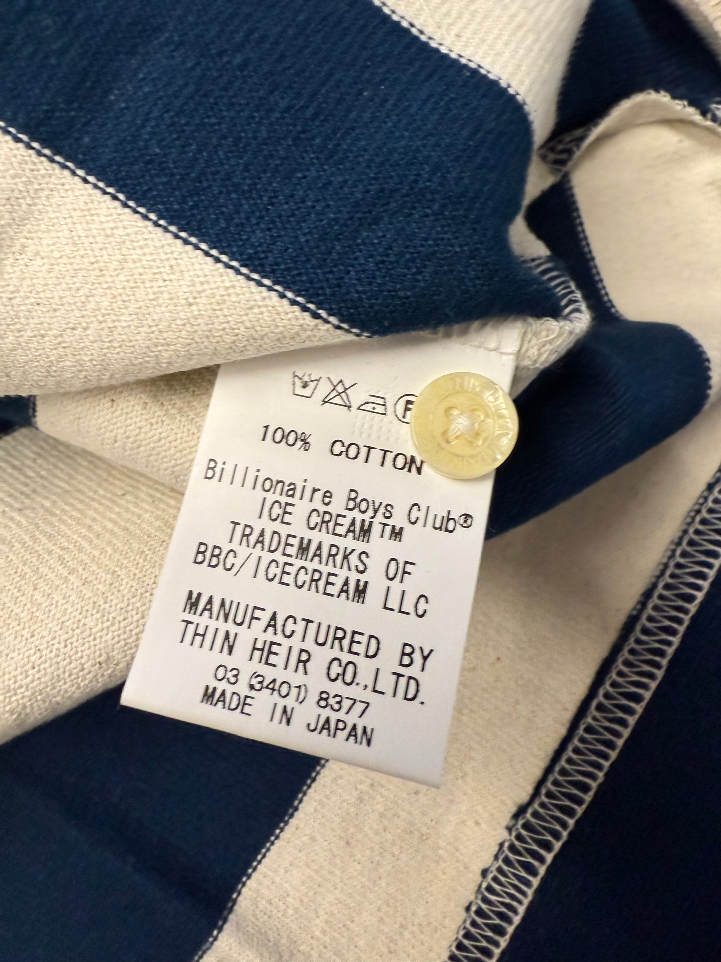 SEASON 10 BILLIONAIRE BOYS CLUB BBC AIRPLANE STRIPED POLO SHIRT (L) (NEW WITH TAG & BAG)