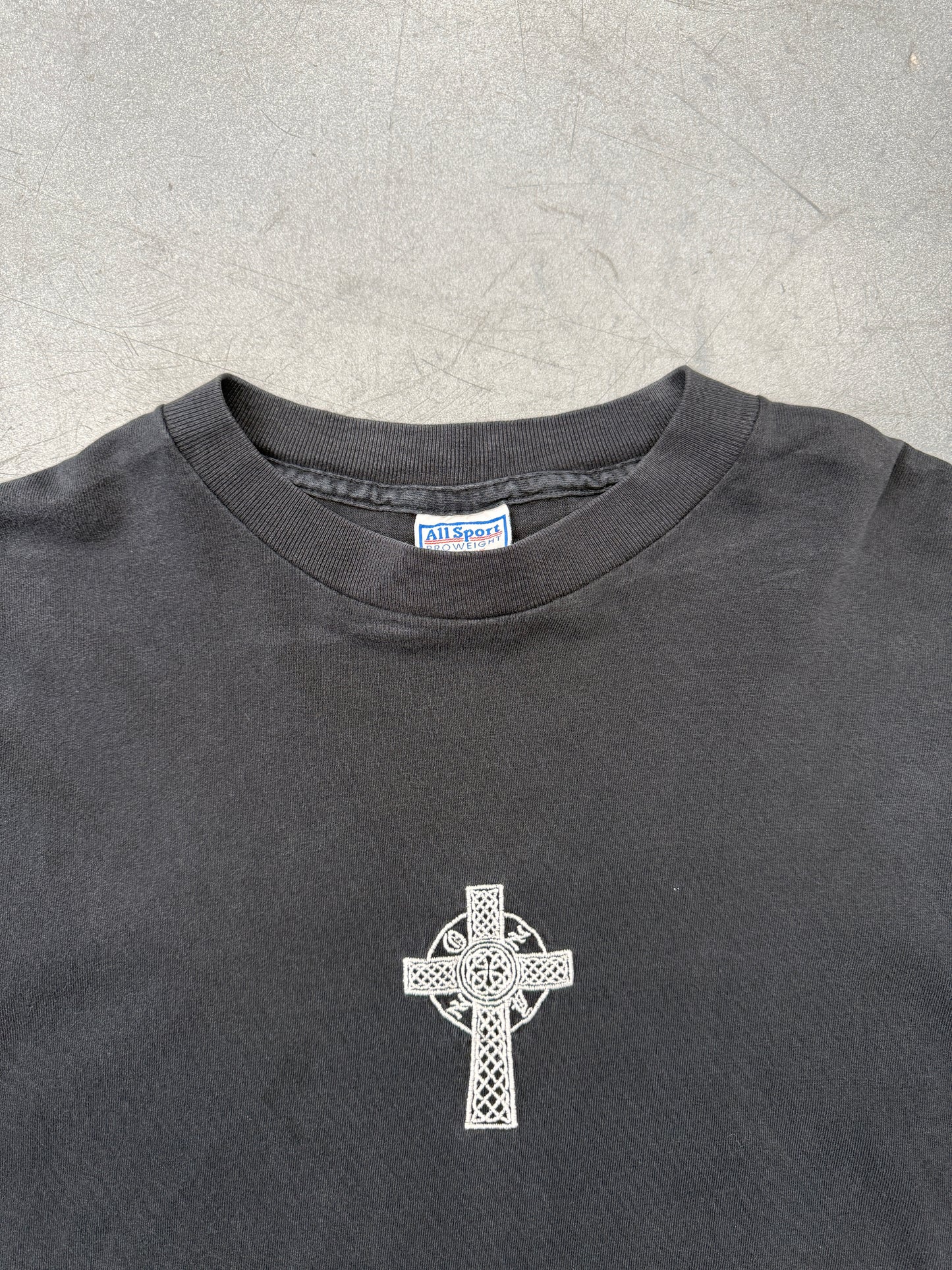 1995 OZZY OSBOURNE EMBROIDERED CROSS LS TEE (ALL SPORT TAG)
