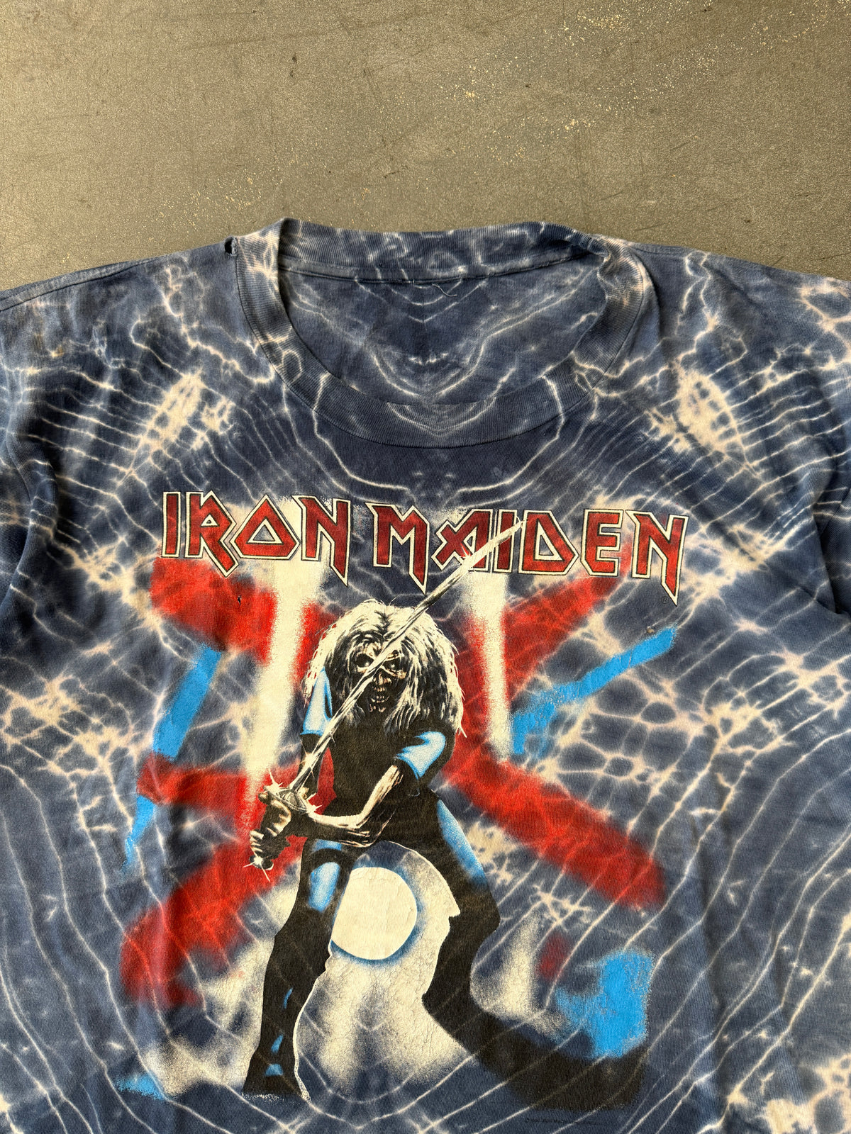 90'S IRON MAIDEN EDDIE TIE-DYE TEE (PULLED TAG)
