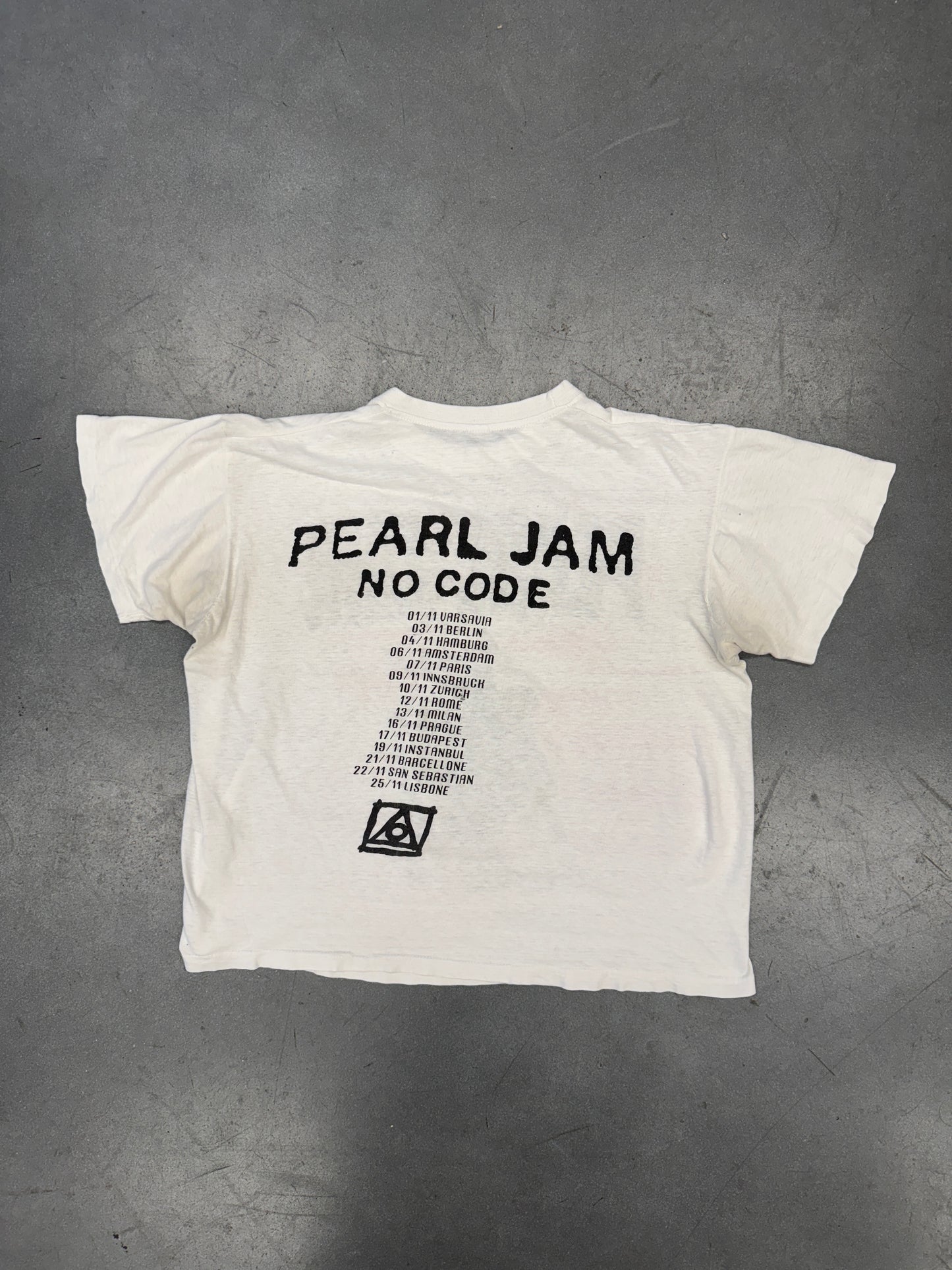 1996 PEARL JAM NO CODE EURO BOOTLEG TEE (PULLED TAG)
