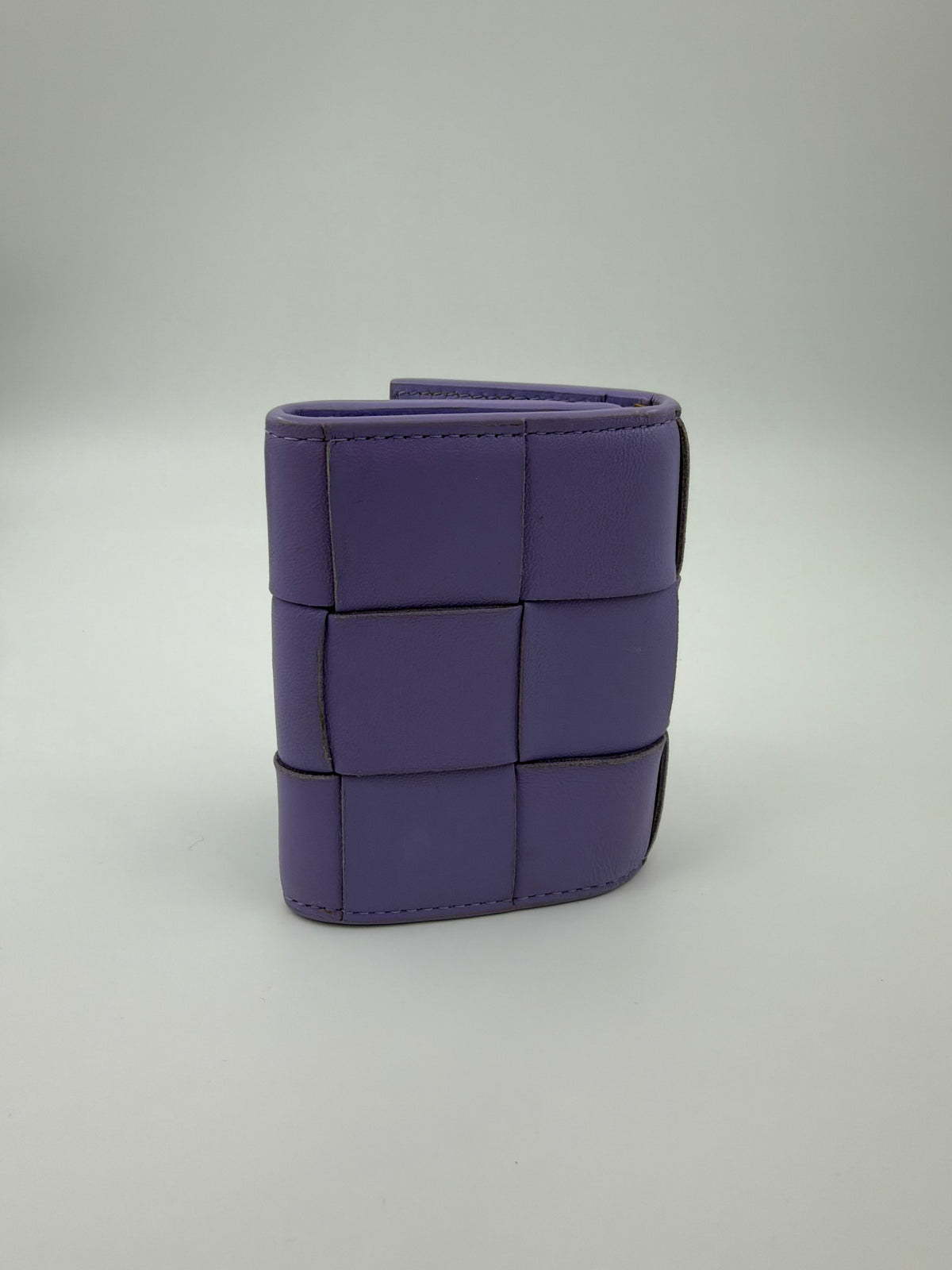 BOTTEGA VENETA WOVEN LEATHER COMPACT WALLET