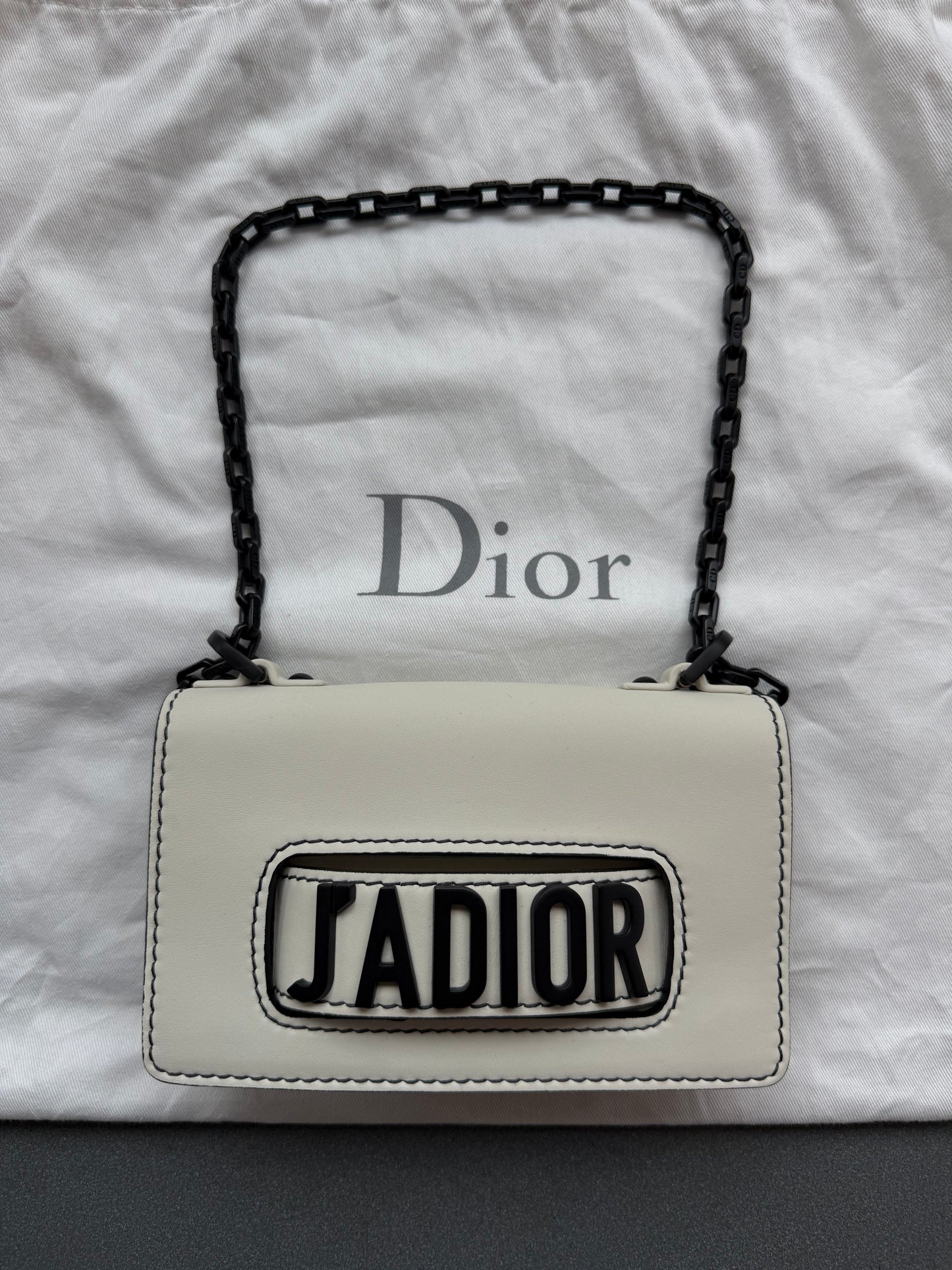 CHRISTIAN DIOR MINI J'ADIOR CHAIN HANDBAG - WHITE (PRE-OWNED WITH DUSTBAG) (TANIA)