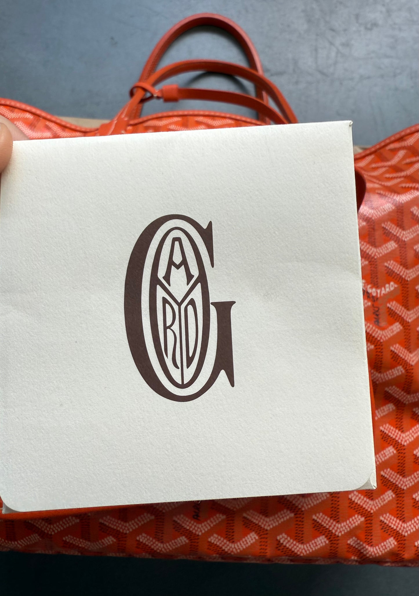 GOYARD SAINT LOUIS COATED CANVAS TOTE BAG (ORANGE)