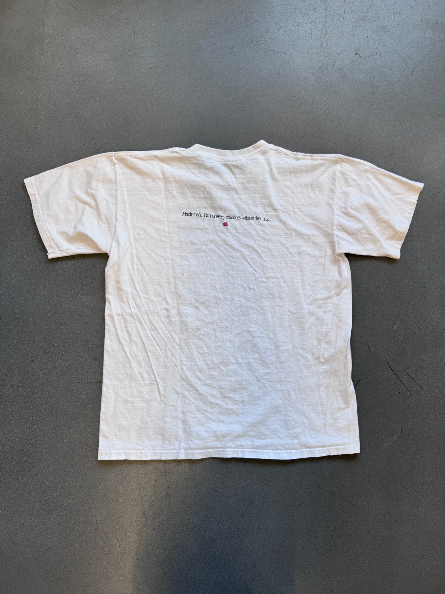 90'S APPLE MATT GROENING "MACINTOSH. PART OF EVERY STUDENT'S WILDEST DREAMS." TEE (ONEITA TAG)
