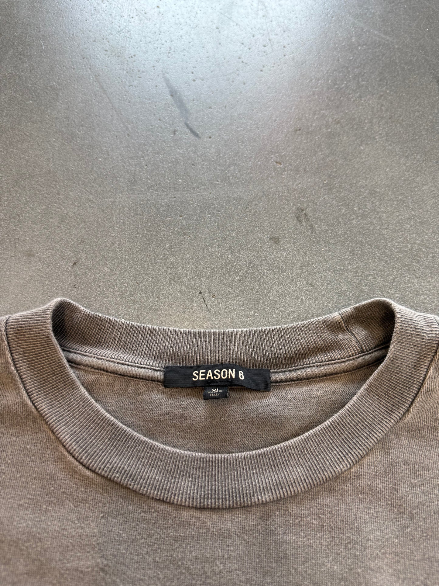 YEEZY SEASON 6 CALABASAS LONG SLEEVE TEE - CORE INDIGO (XL) (CROPPED)